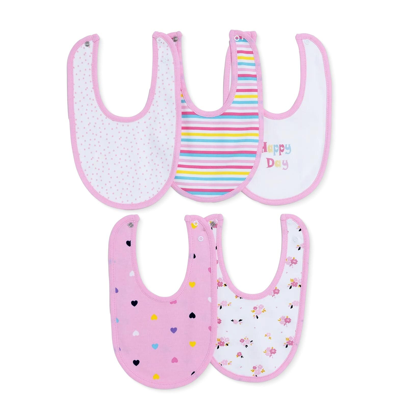 Baskılı Penye Mama Önlük 5'li - Happy Day