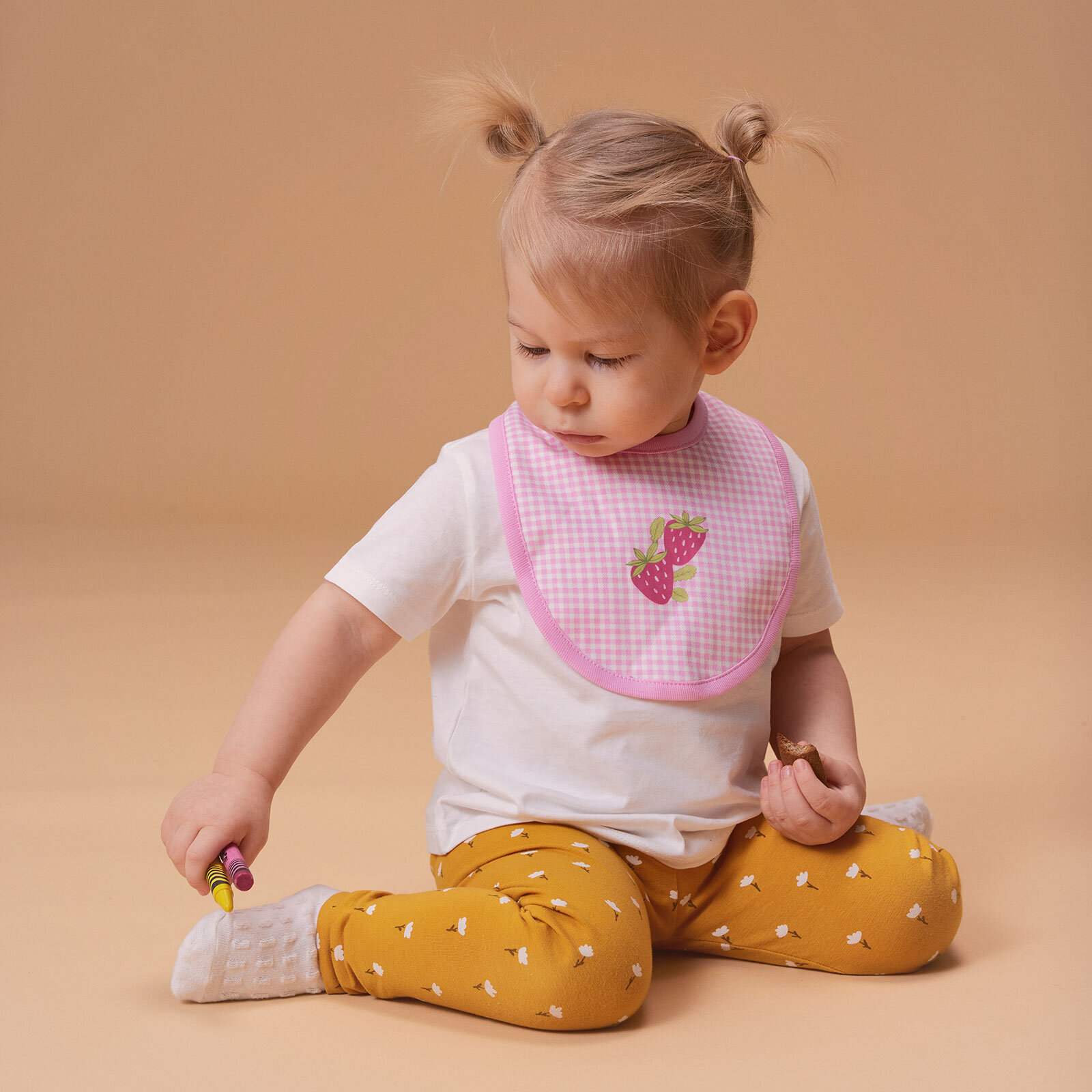 Baskılı Penye Mama Önlük - Çilek