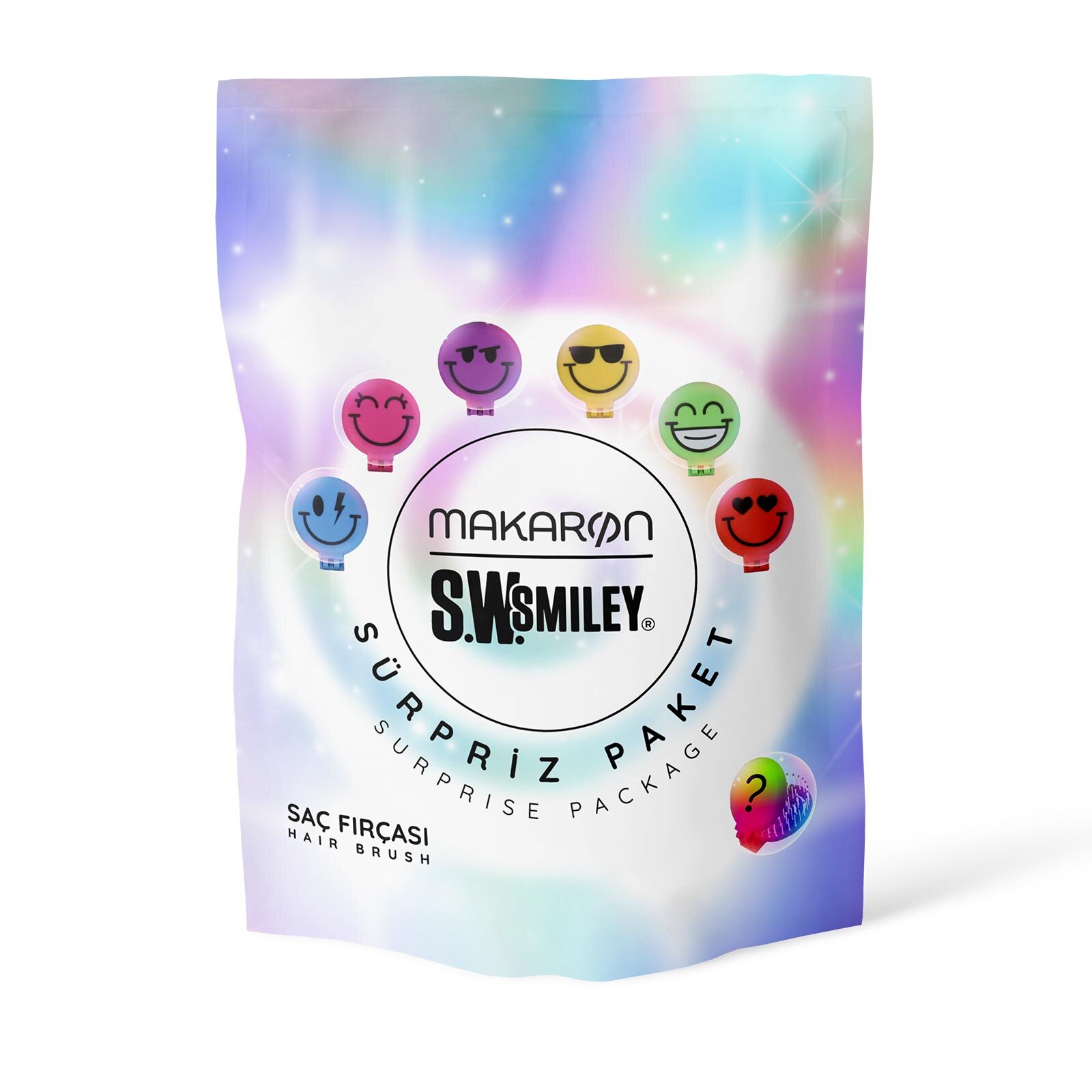 Beauty Makaron Saç Fırçası Smiley Sürpriz Paket Beauty Makaron Saç Fırçası Smiley Sürpriz Paket