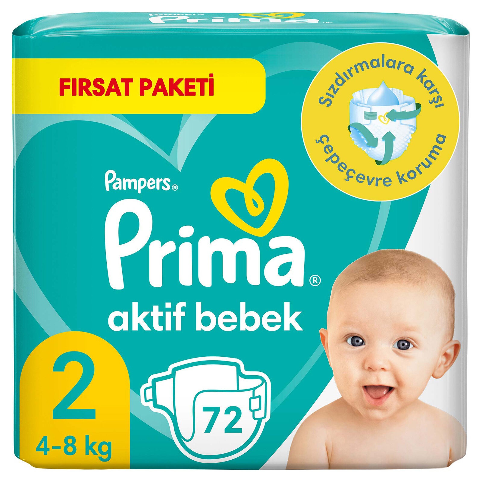 Bebek Bezi Aktif Bebek 2 Beden Mini Fırsat Paketi 4-8 kg 72 Adet