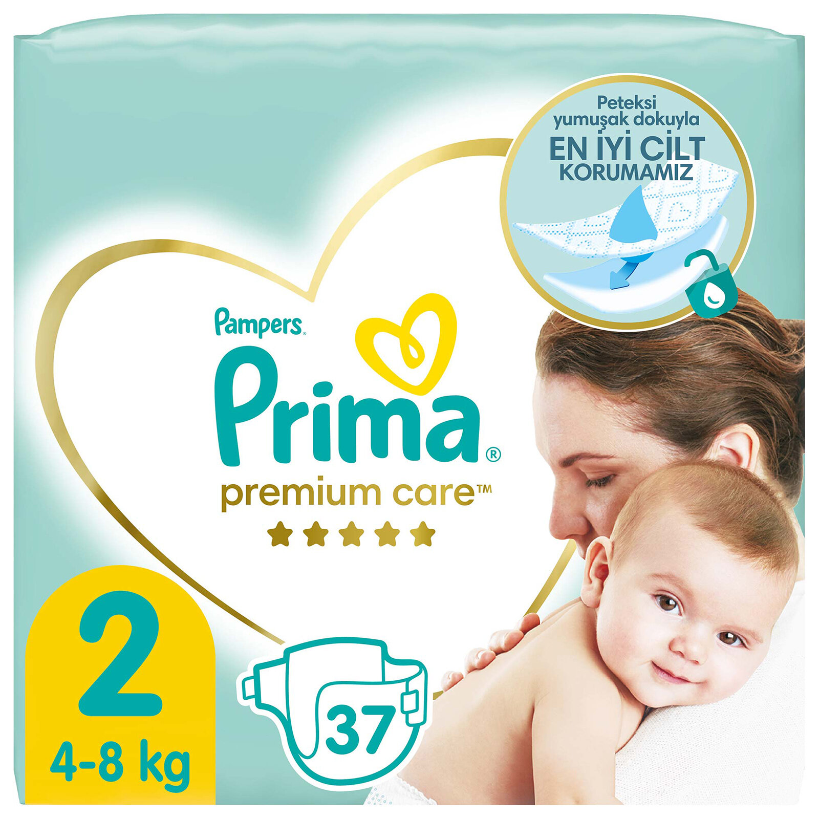 Prima Bebek Bezi Premium Care 2 Beden Mini İkiz Paket 4-8 kg 37 Adet