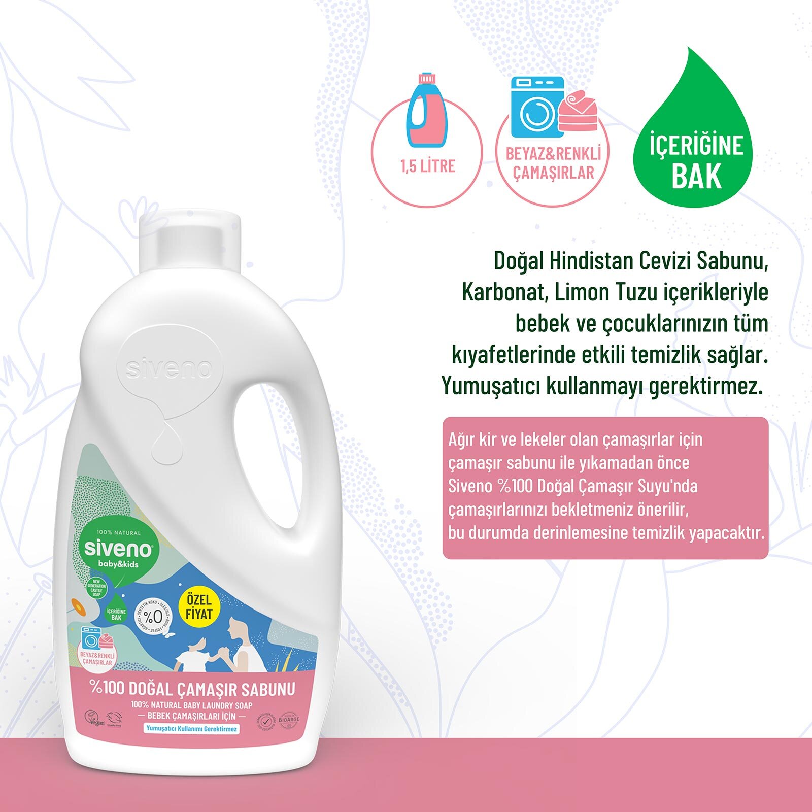 Bebek Doğal Çamaşır Sabunu 1500 ml