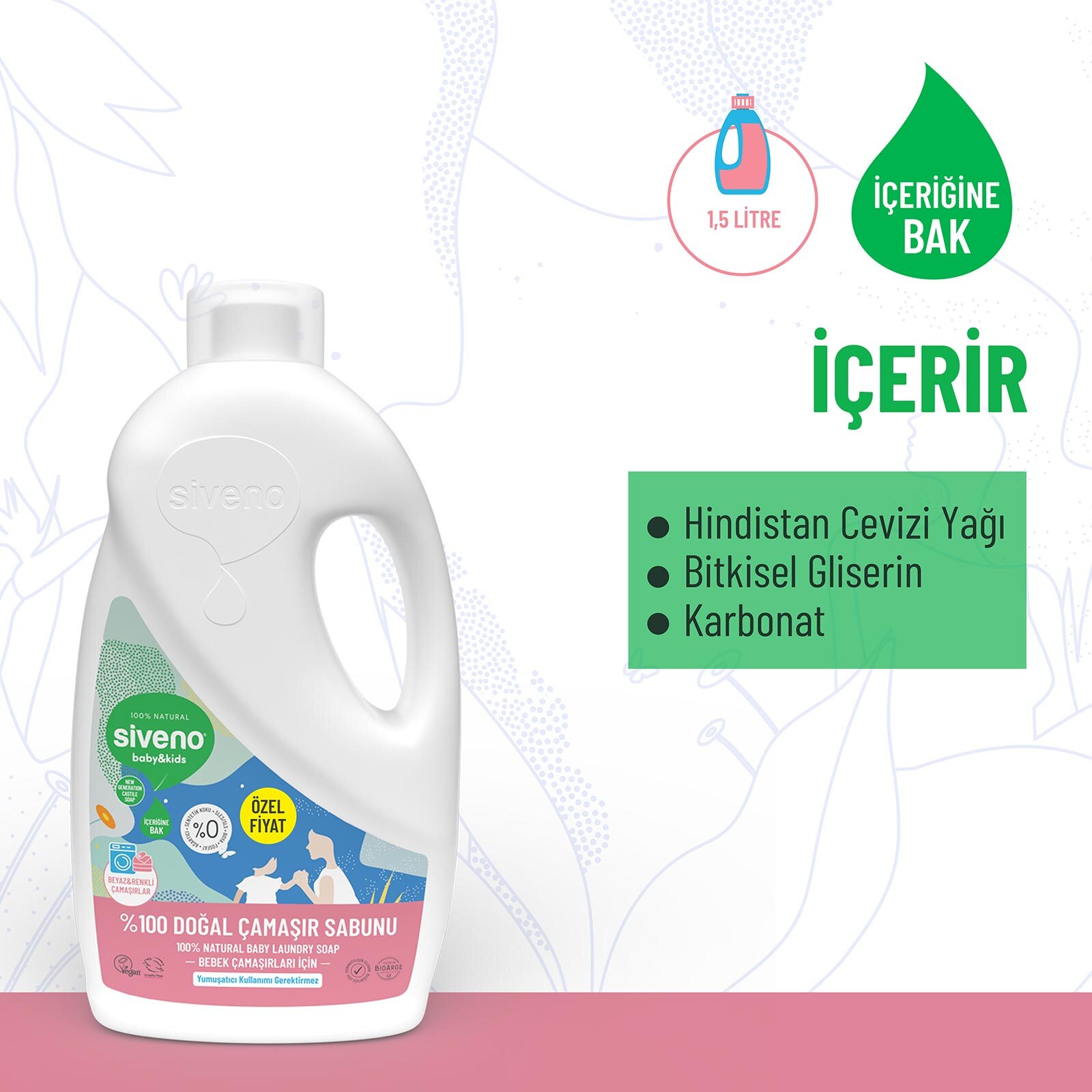 Bebek Doğal Çamaşır Sabunu 1500 ml