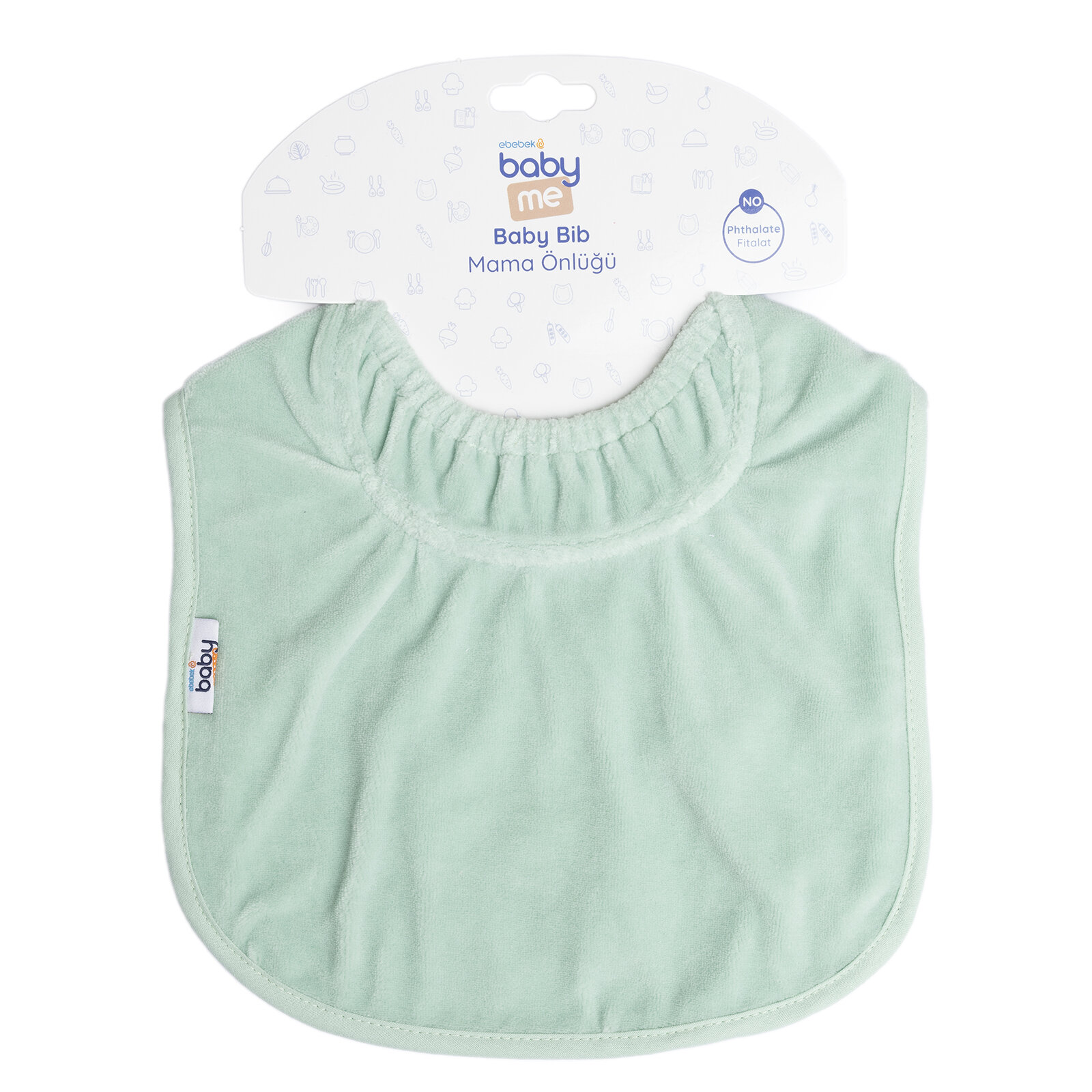 Bebek Eğlenceli Baskılı Desenli Kadife Önlük Yeşil