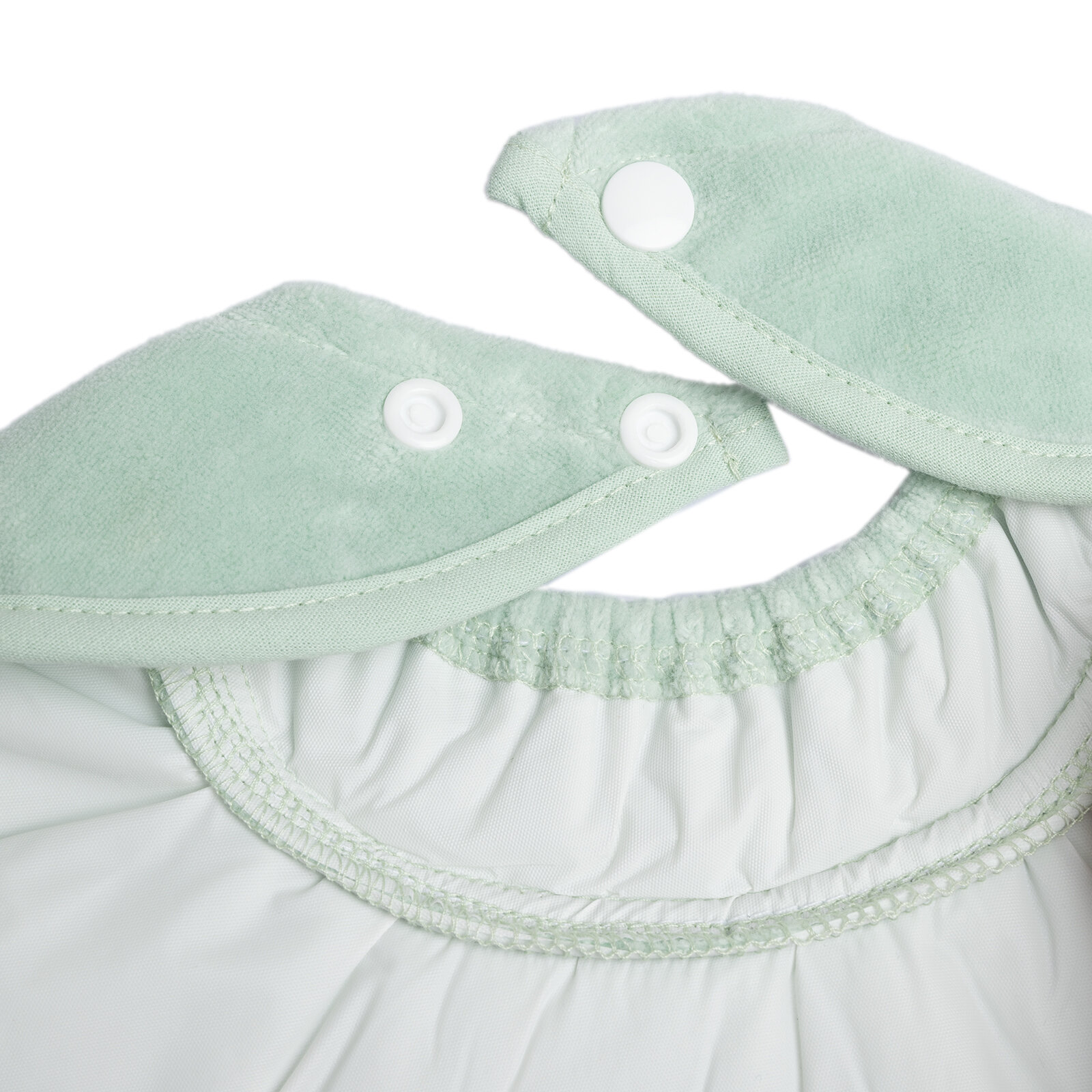 Bebek Eğlenceli Baskılı Desenli Kadife Önlük Yeşil