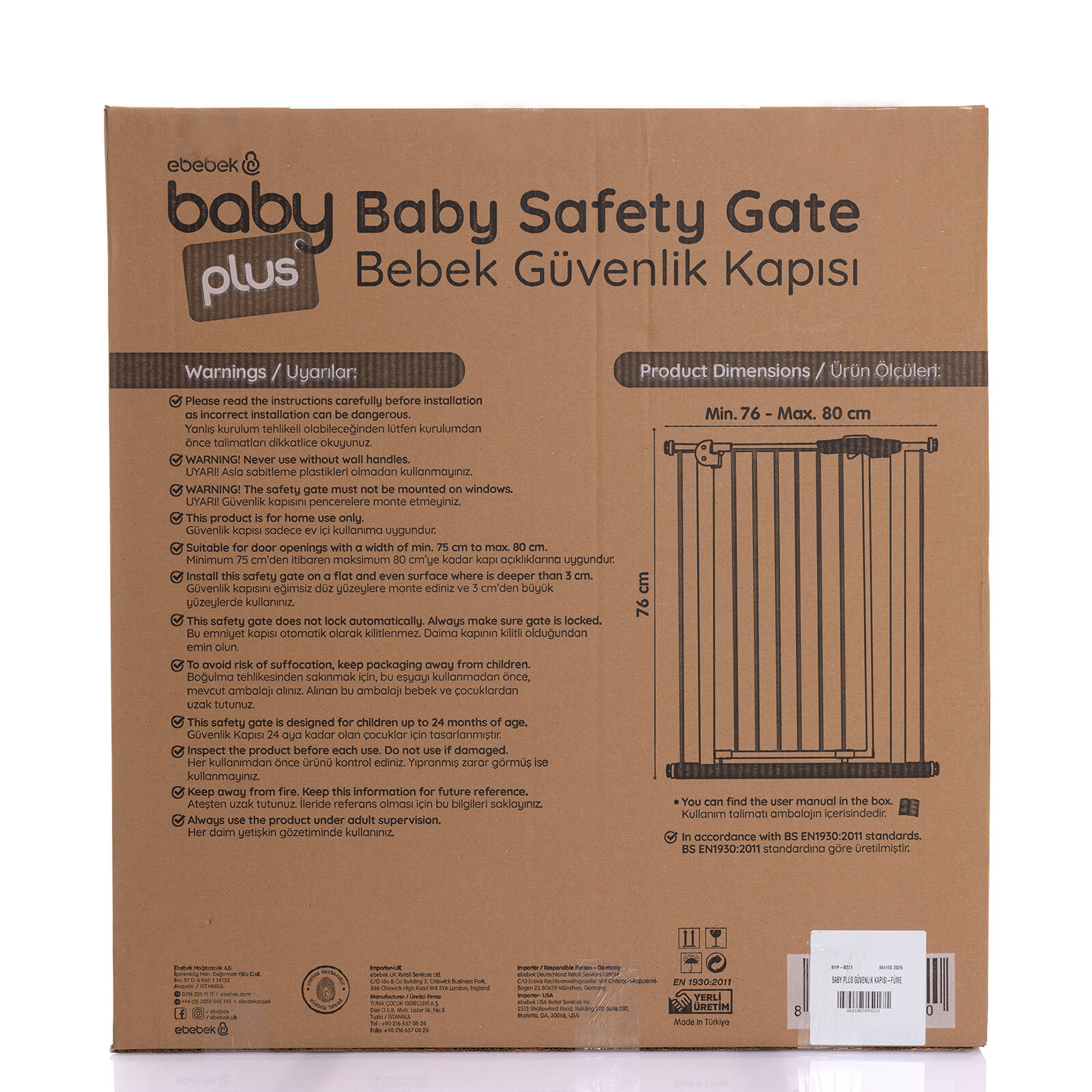 Bebek Güvenlik Kapısı - Füme Bebek Güvenlik Kapısı - Füme