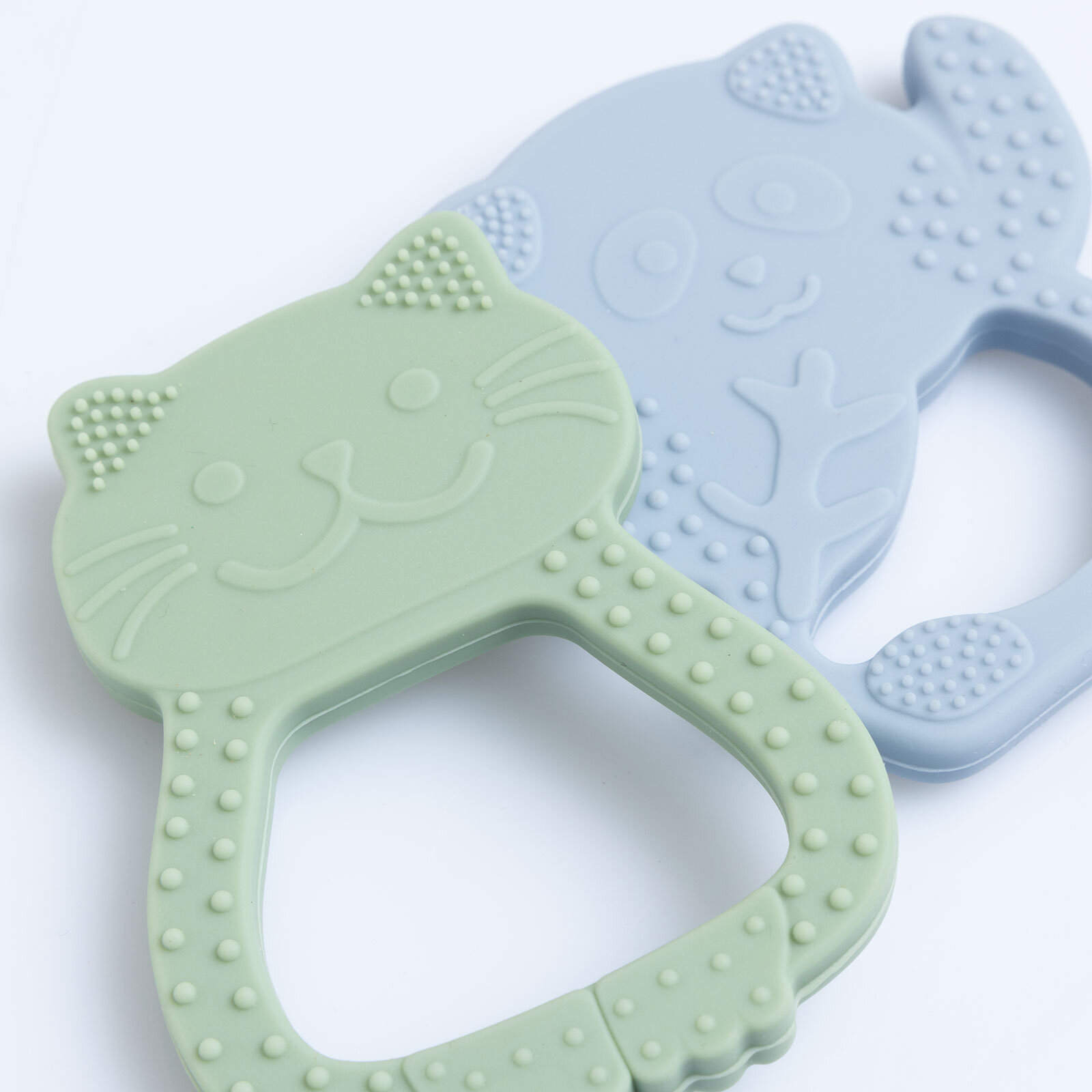 Besties Silikon Diş Kaşıyıcı Buz Mavisi Panda & Yeşil Kedi