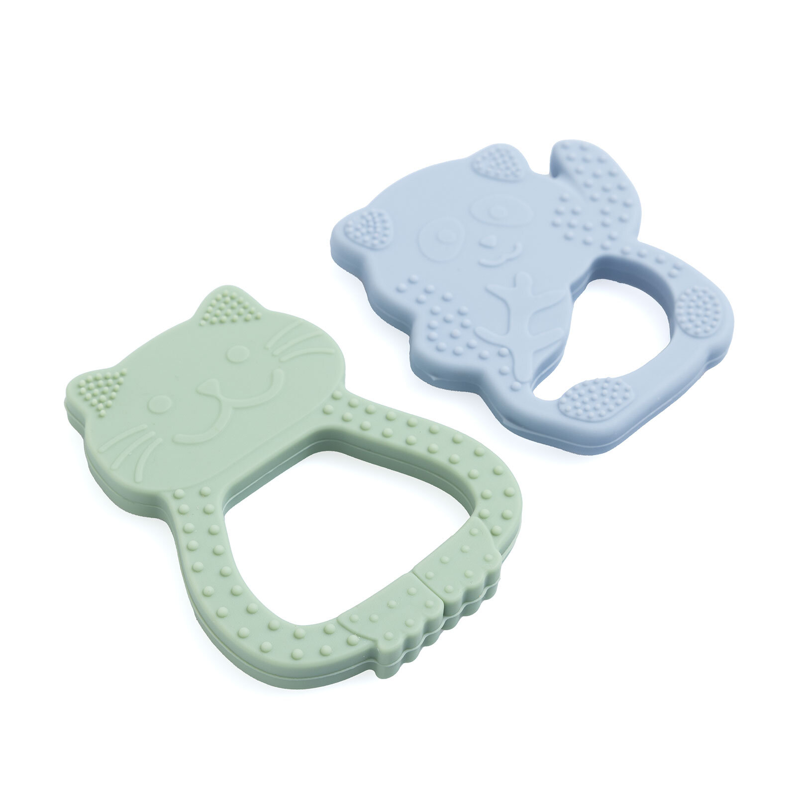 Besties Silikon Diş Kaşıyıcı Buz Mavisi Panda & Yeşil Kedi