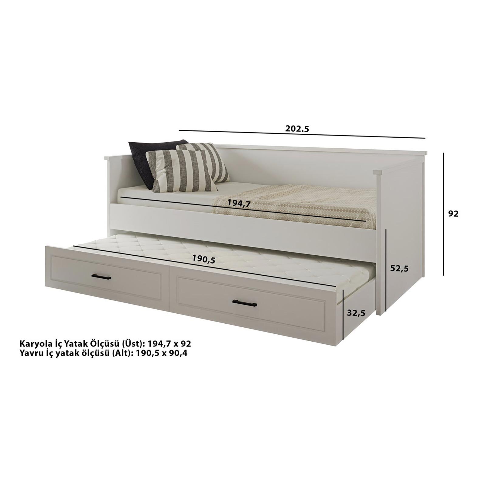 Beyza Country Yavrulu Karyola 90X190