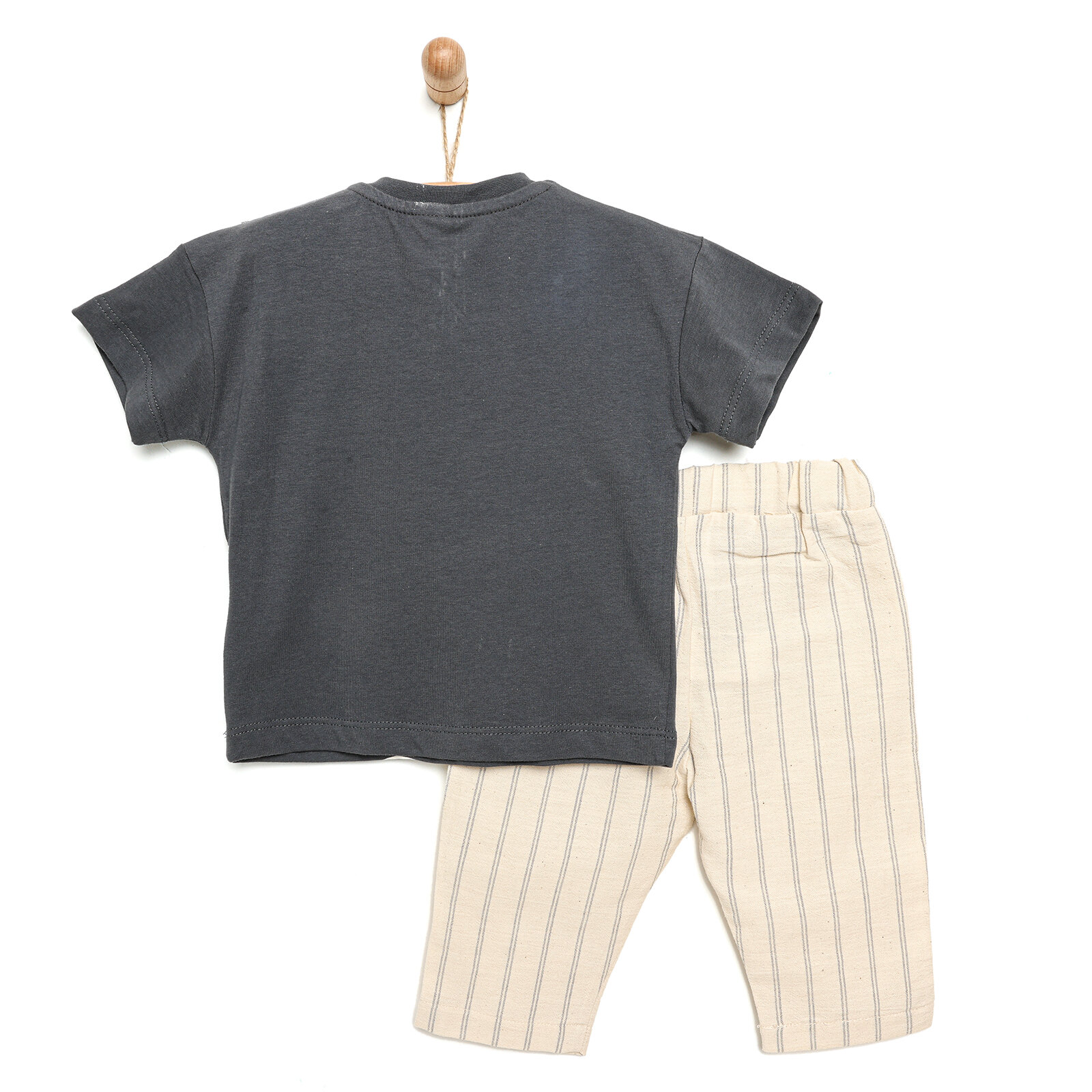 Bicycle Tshirt Çizgili Dokuma Pantolon Takım Erkek Bebek