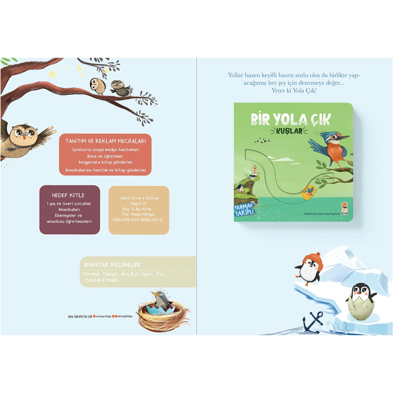 Bir Yola Çık Kuşlar Parmak Takipli Kitap