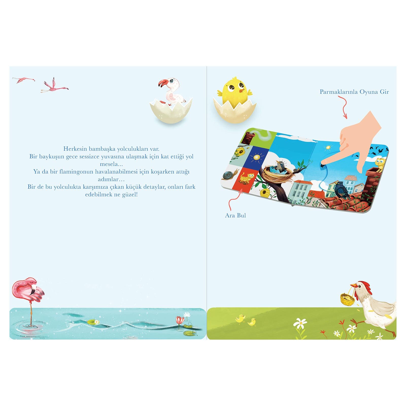 Bir Yola Çık Kuşlar Parmak Takipli Kitap