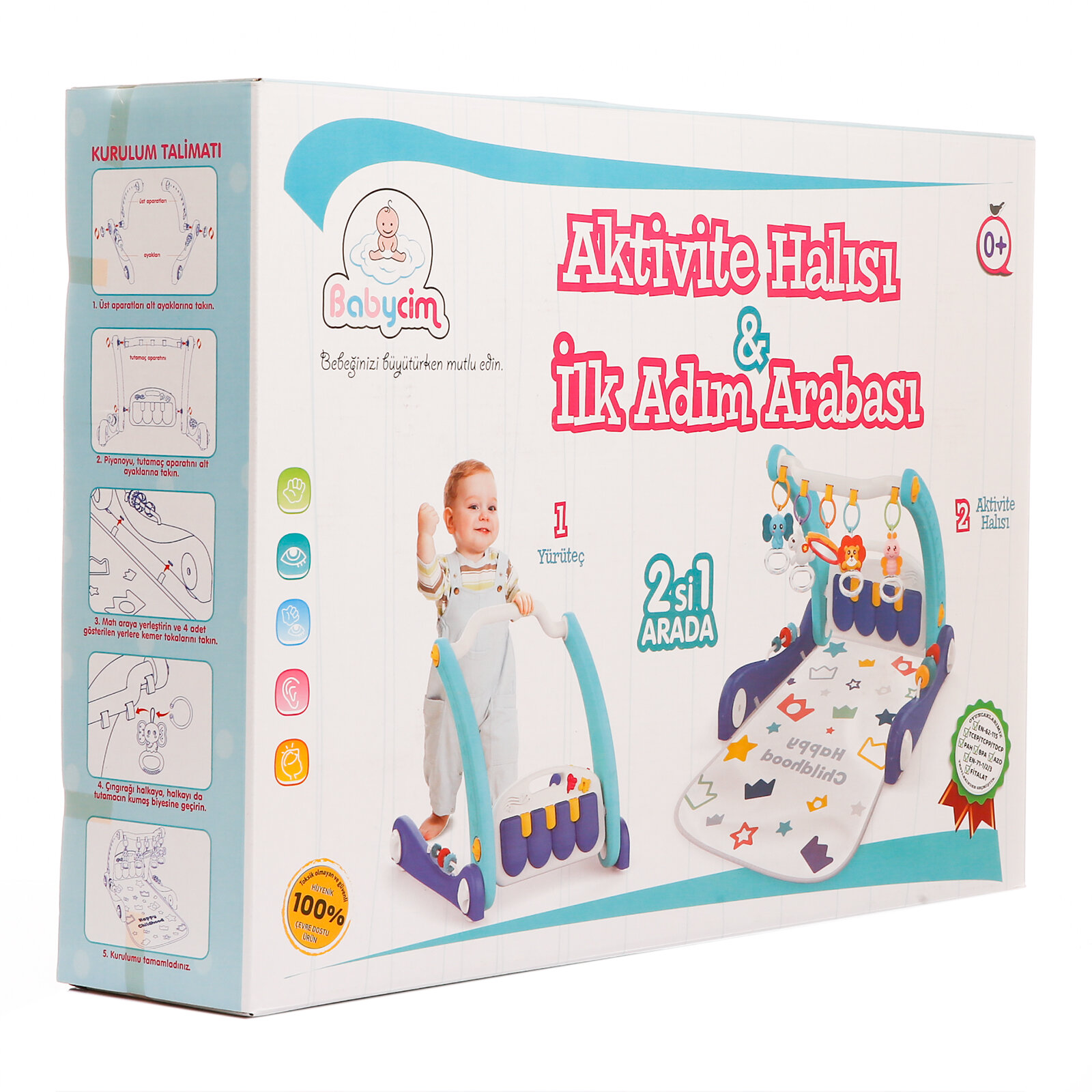 Aktivite Halısı & İlk Adım Arabası - Mavi