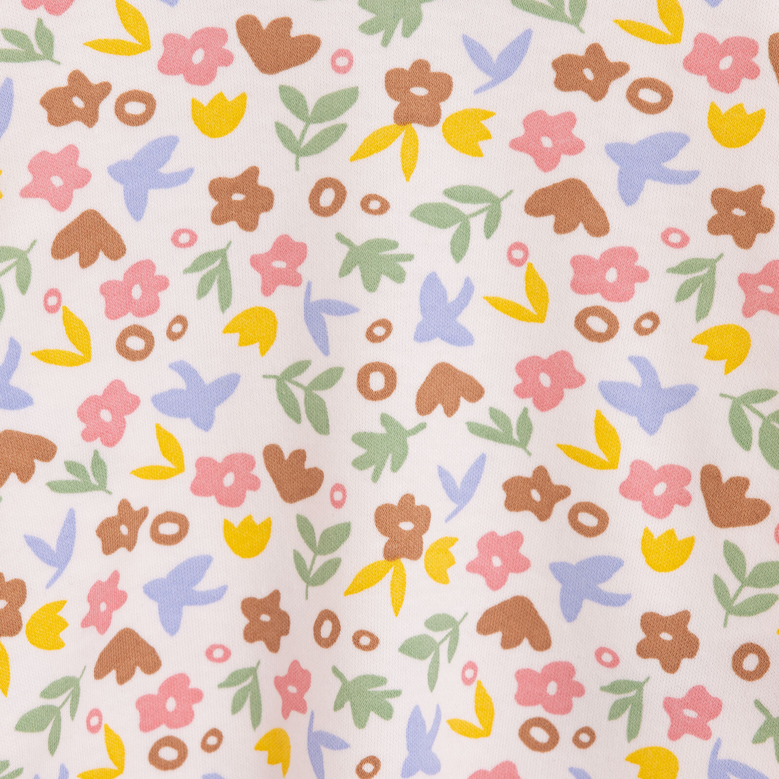 Bisiklet Yaka Çiçek Renkli Pijama Takımı Kız Bebek Bisiklet Yaka Çiçek Renkli Pijama Takımı Kız Bebek