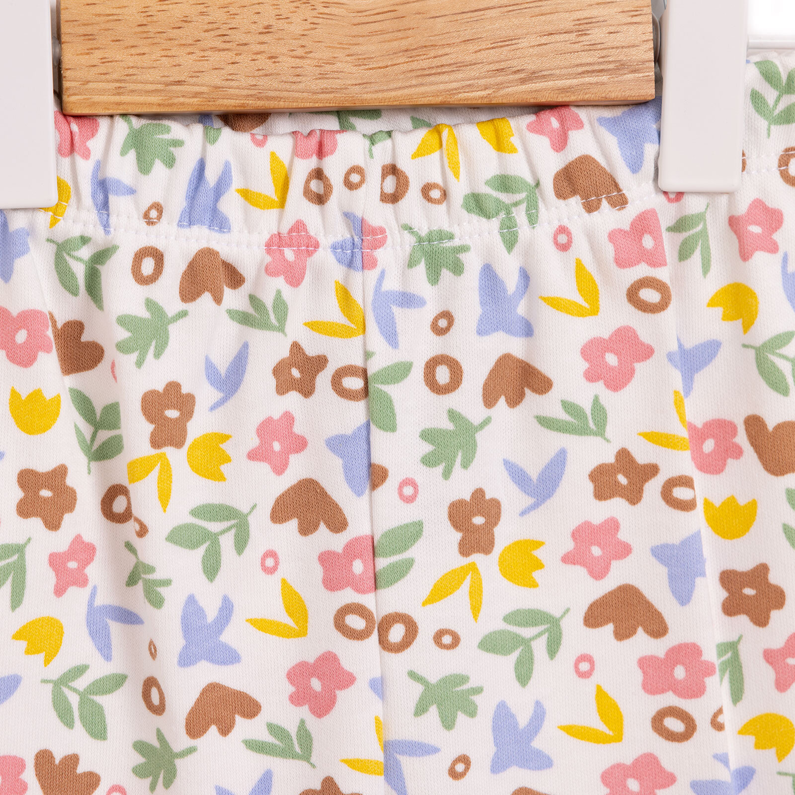 Bisiklet Yaka Çiçek Renkli Pijama Takımı Kız Bebek Bisiklet Yaka Çiçek Renkli Pijama Takımı Kız Bebek