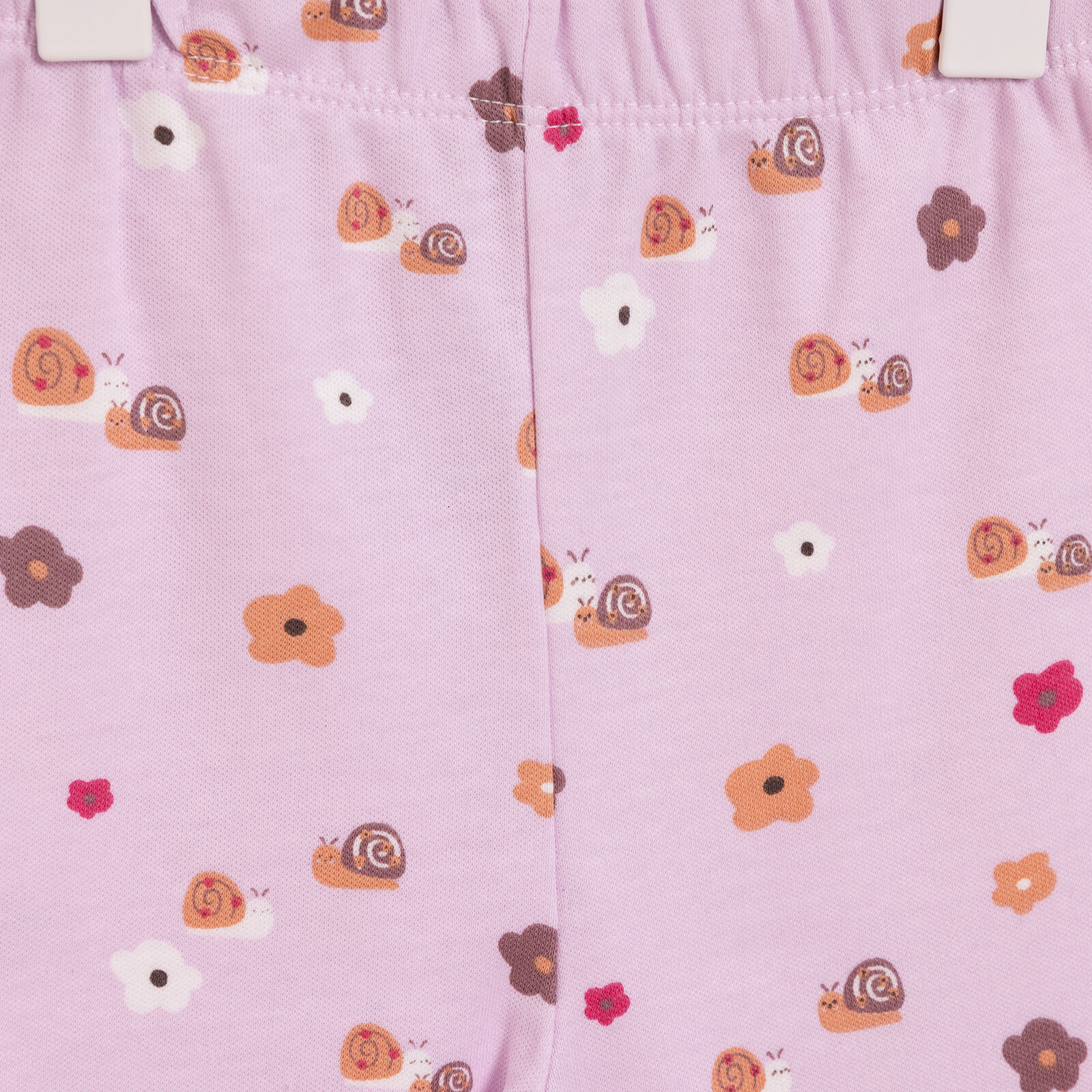 Kız Bebek Pijama Takım Salyangoz Desen Bisiklet Yaka Uzun Kol Lilla