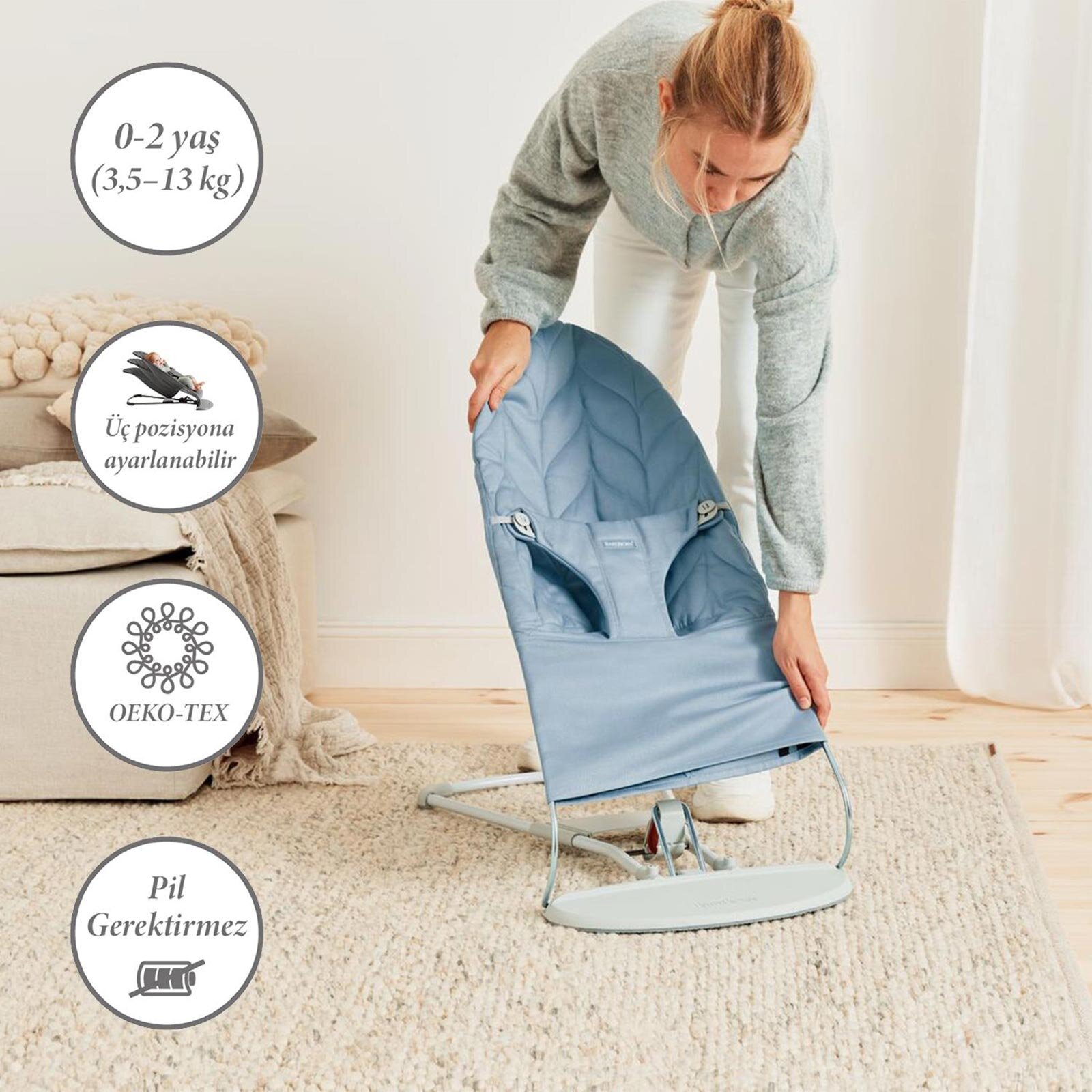 Bliss Ana Kucağı Petal Woven Cotton / Blue