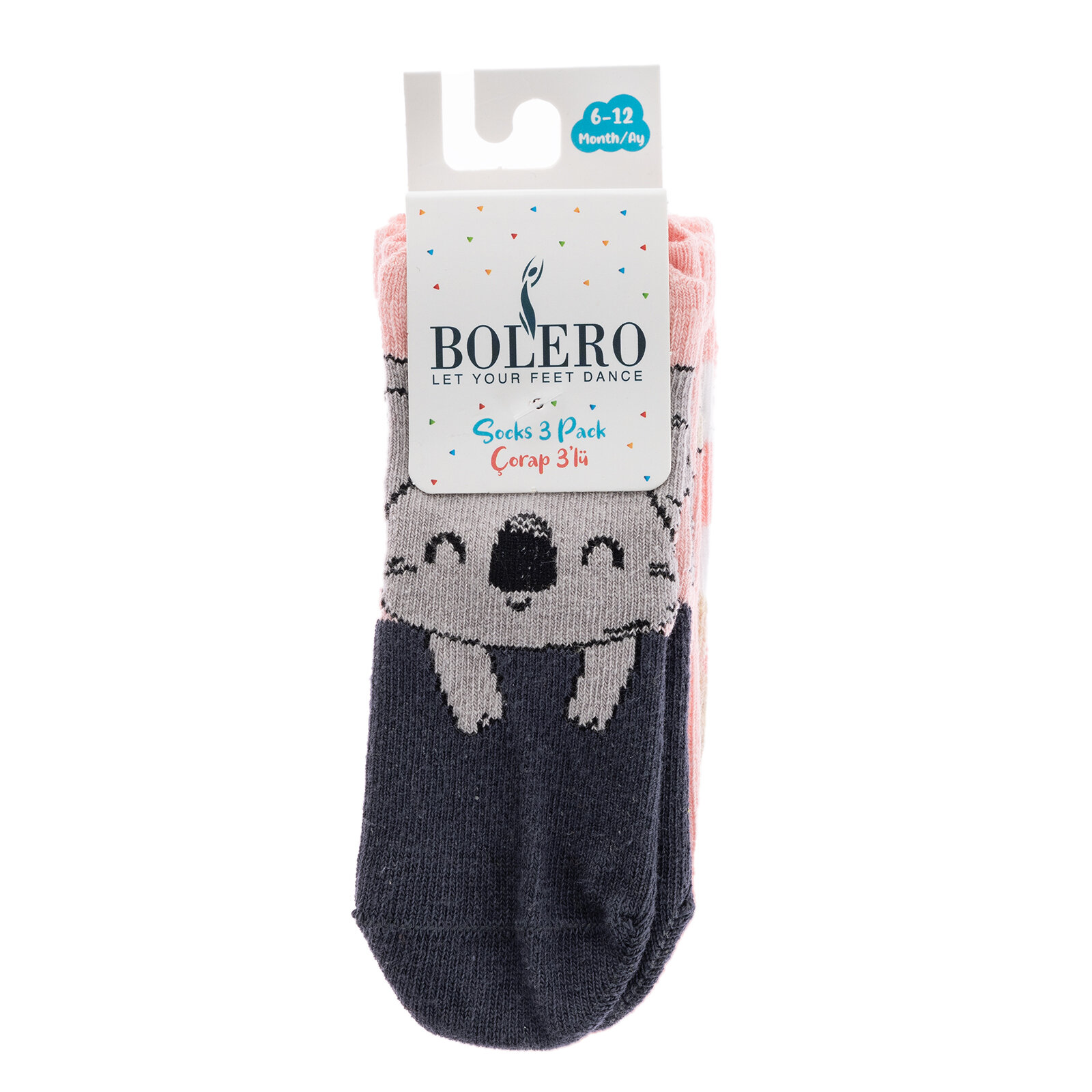Bolero Desenli 3lü Soket Çorap Kız Bebek