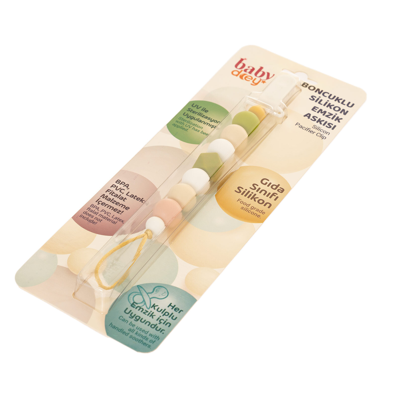 Boncuklu Silikon Emzik Askısı