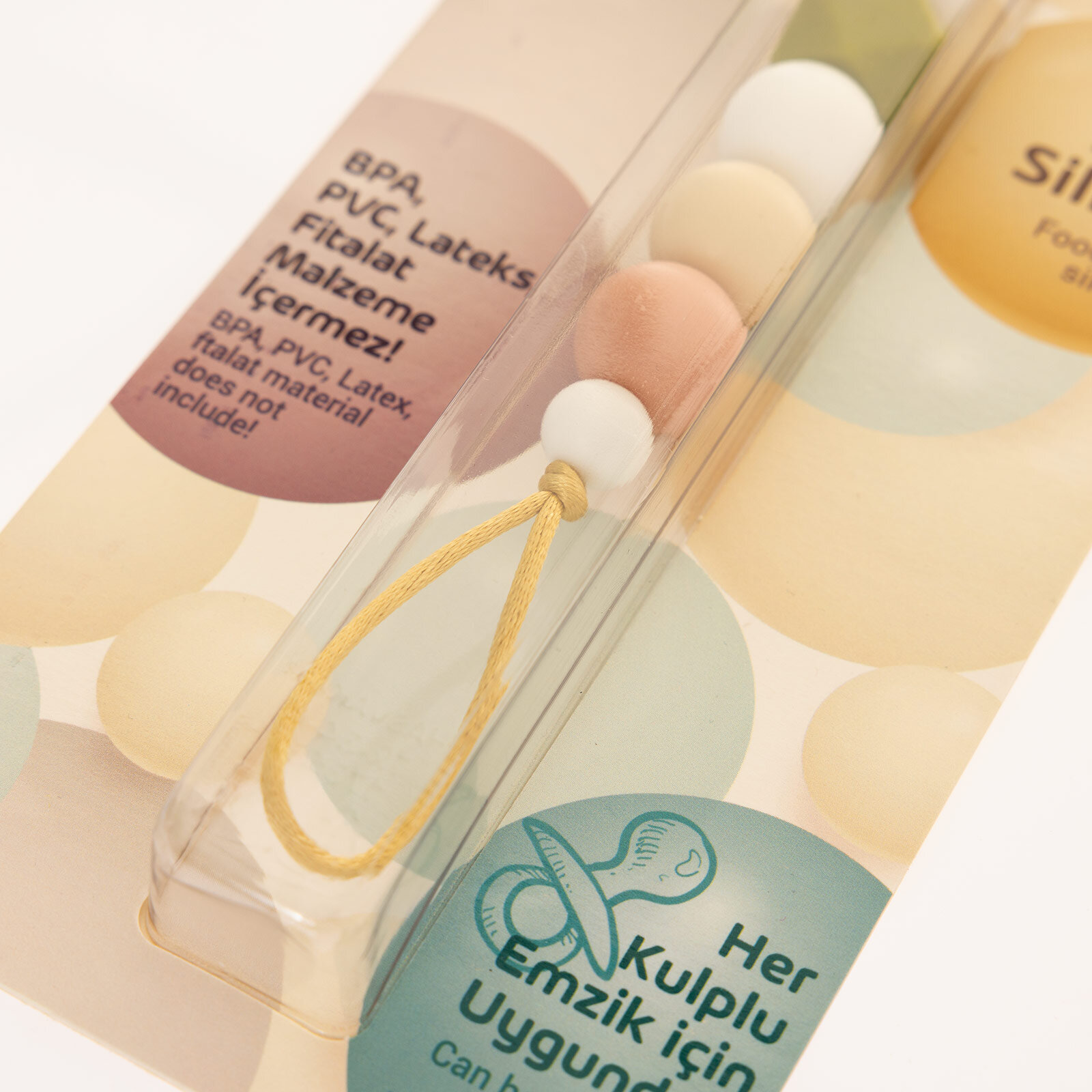 Boncuklu Silikon Emzik Askısı