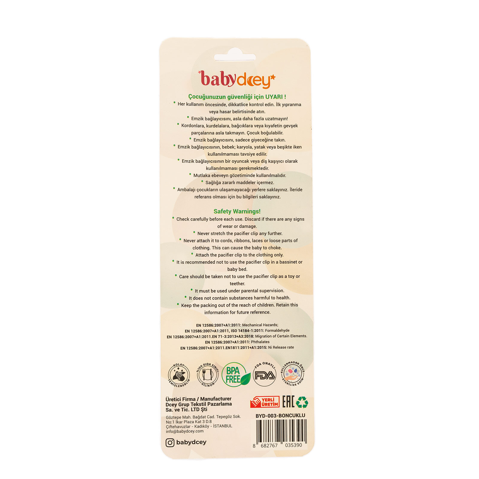 Boncuklu Silikon Emzik Askısı