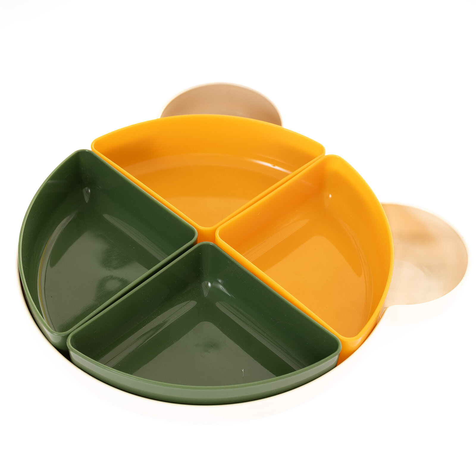 Buddy Mama Tabağı - 5 Parça Bej-Yeşil-Sarı Buddy Mama Tabağı - 5 Parça Bej-Yeşil-Sarı