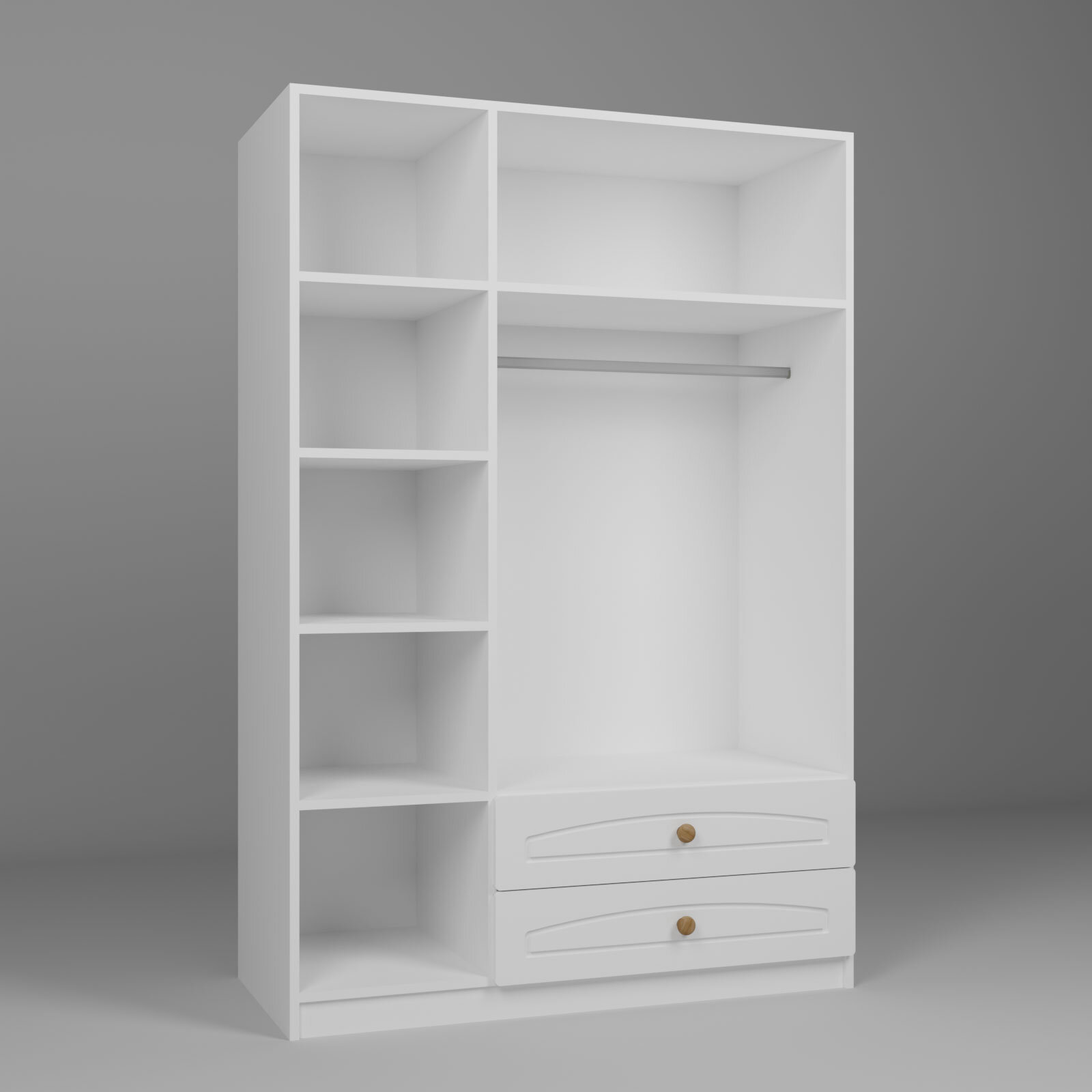 3 Kapılı ve 2 Çekmeceli Dolap Beyaz 3 Kapılı ve 2 Çekmeceli Dolap Beyaz