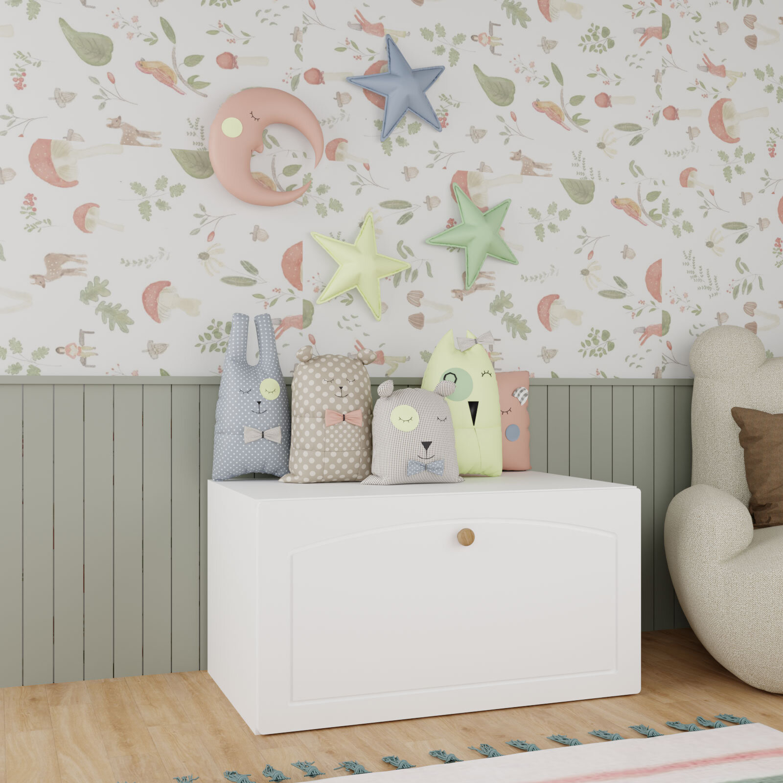 Montessori Çok Amaçlı Çekmece/Masa Beyaz