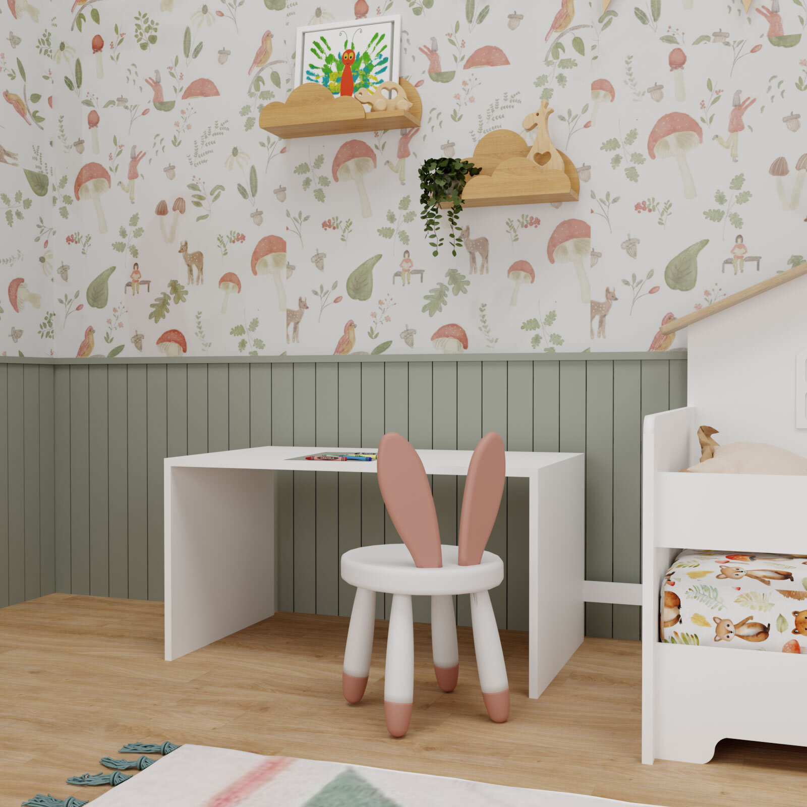 Montessori Çok Amaçlı Çekmece/Masa Beyaz