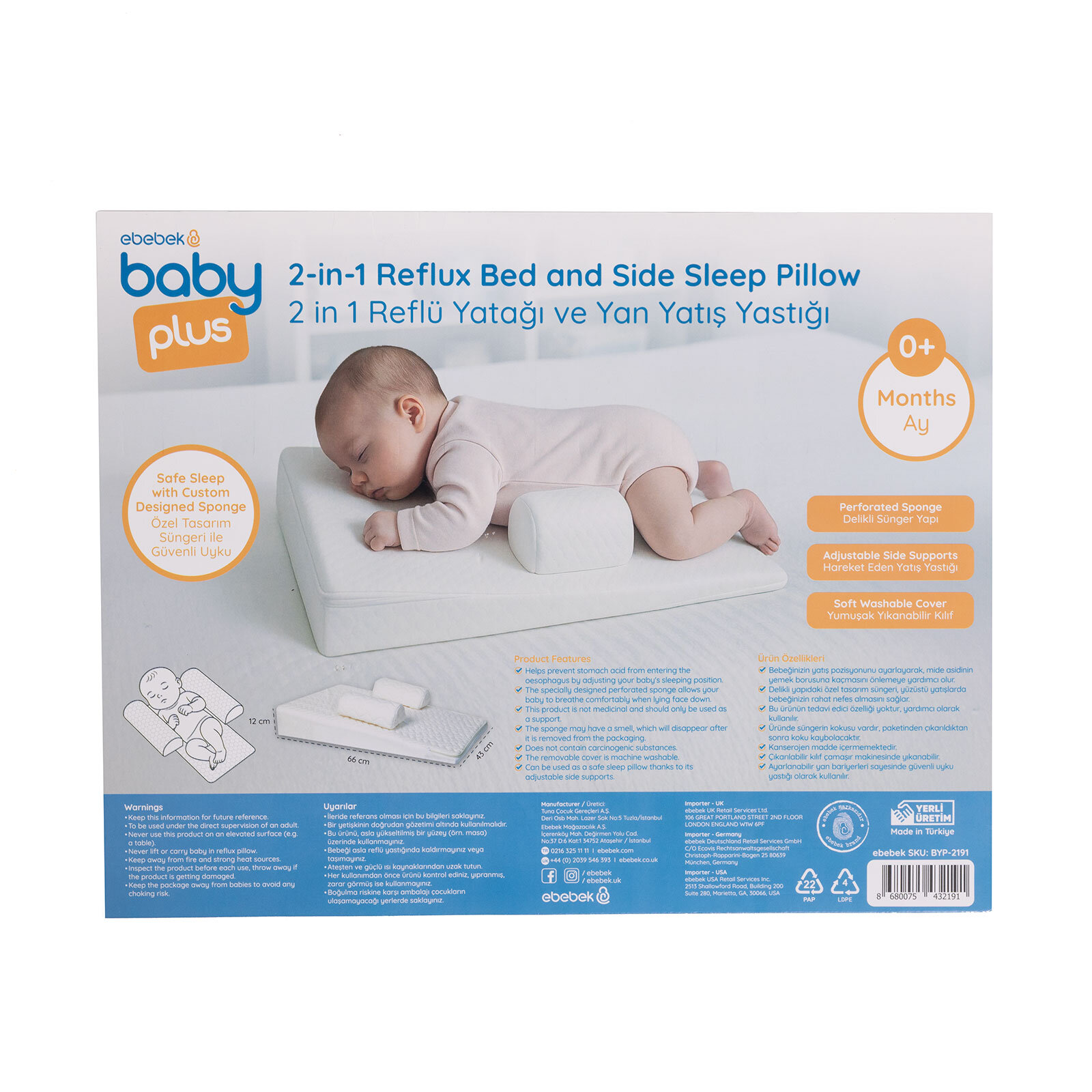 Bebek Eko Reflü Yastığı Beyaz Bebek Eko Reflü Yastığı Beyaz