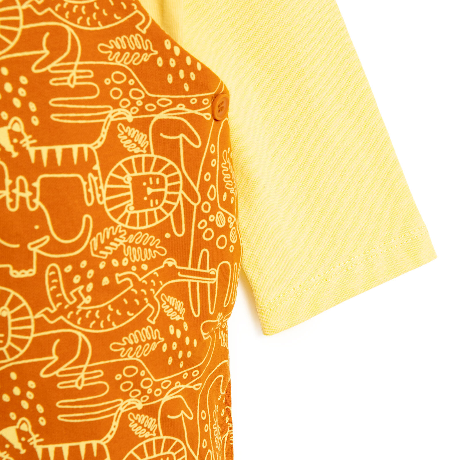 Basic Hayvan Desenli Salopet-Tshirt 2li Takım Unisex