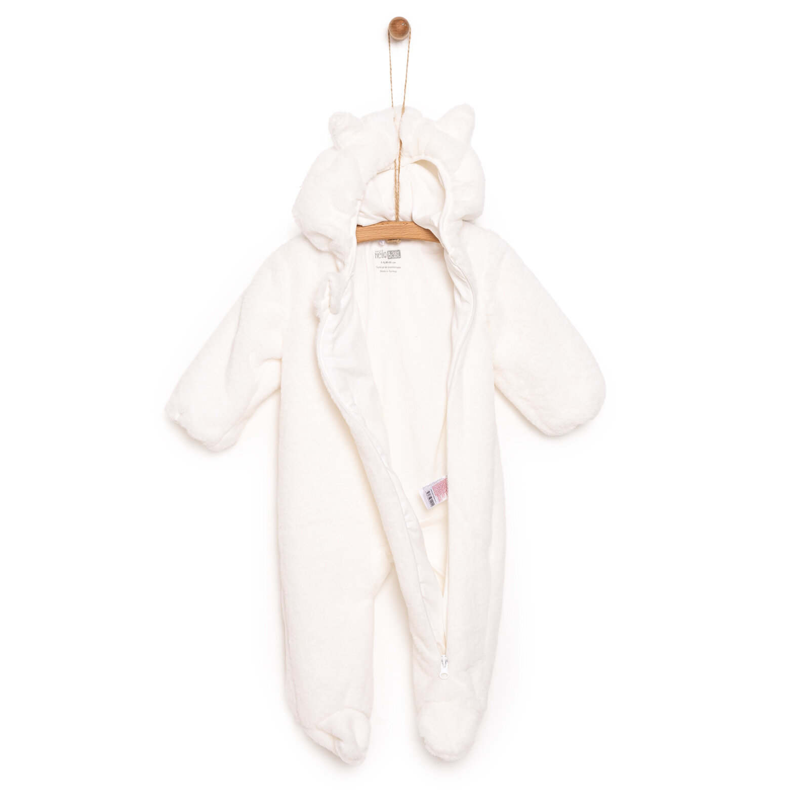 Yenidoğan Unisex Peluş Patikli Tulum