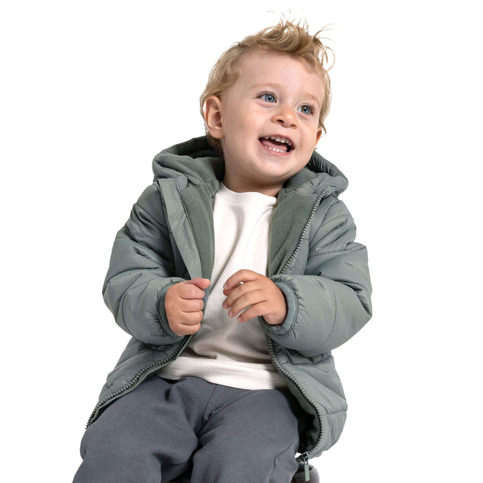 Kız Bebek Mont Fermuarlı Uzun Kol