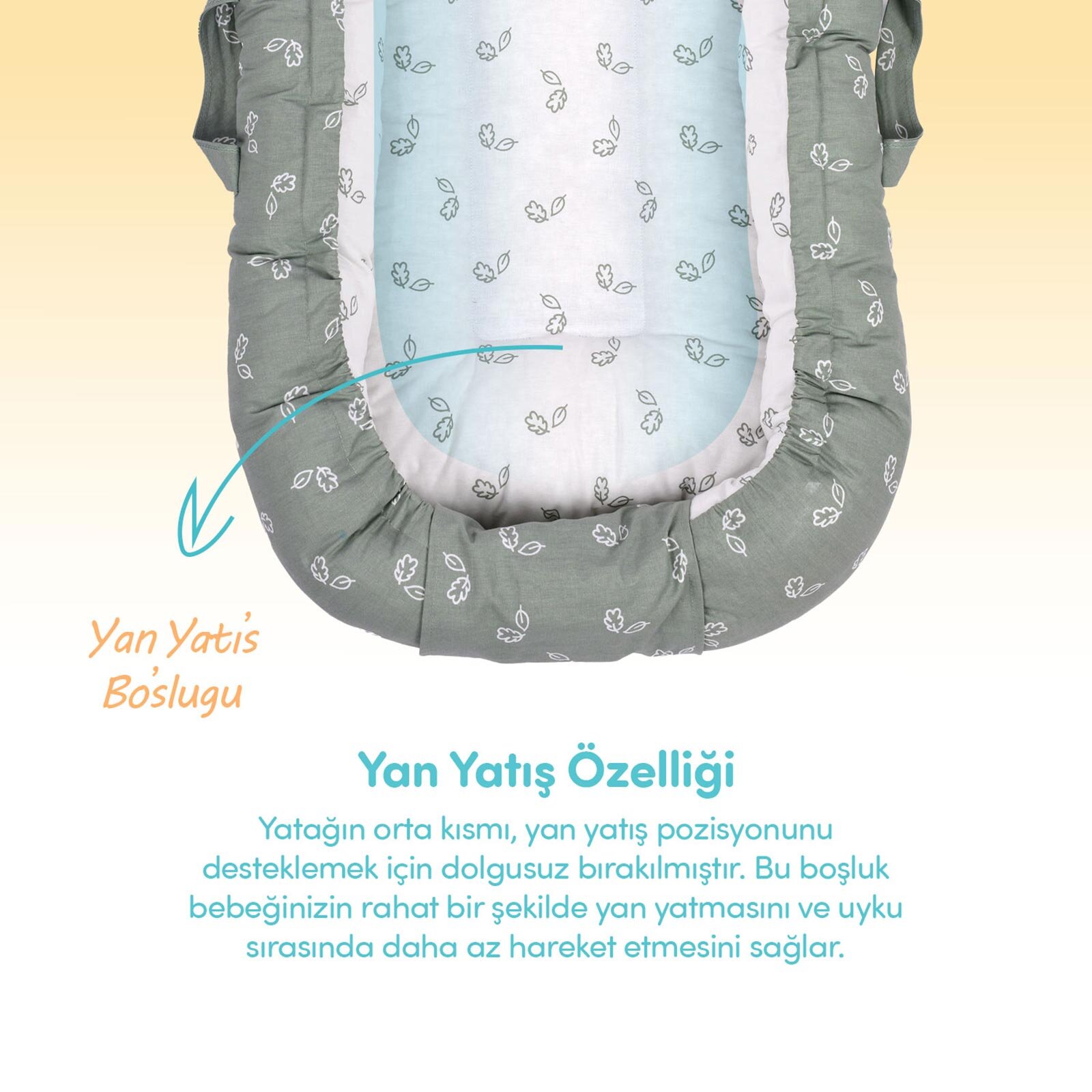 Anne Yanı Bebek Reflü Yatağı Yeşil