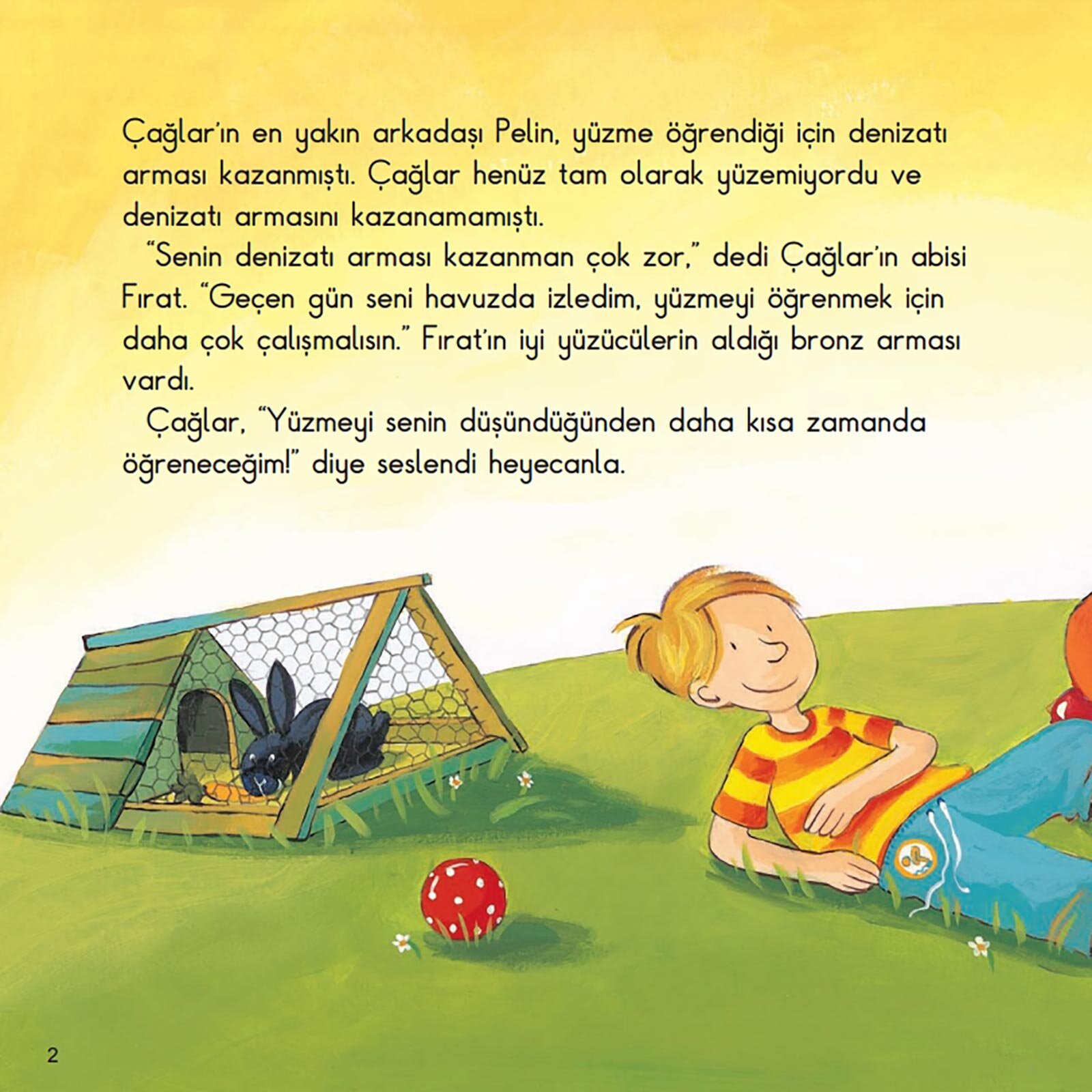 Çağlar Yüzme Öğreniyor