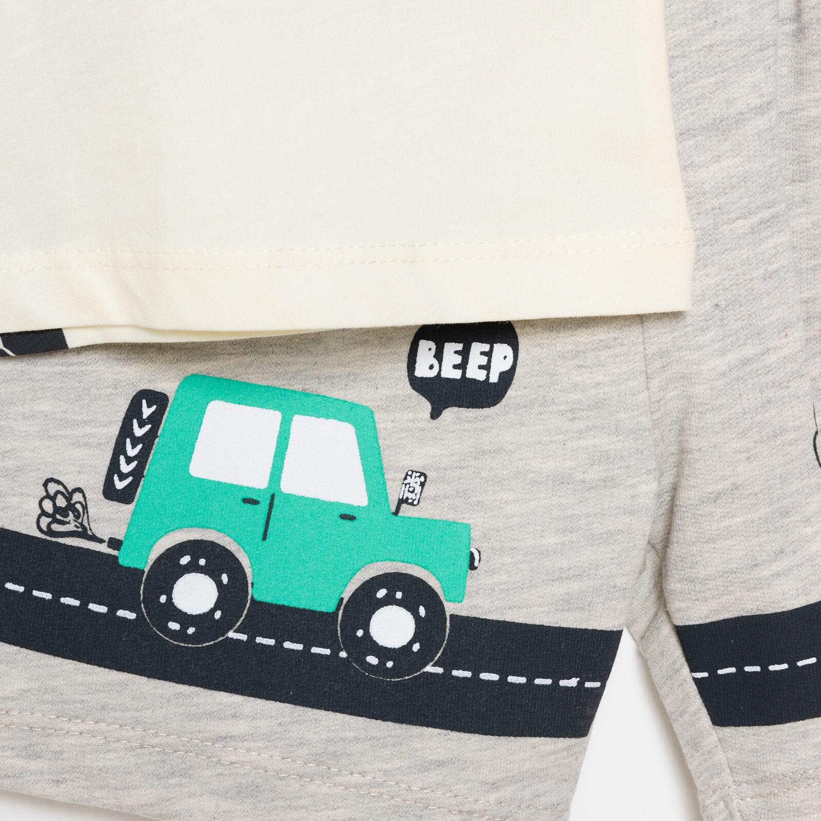 Cars&Roads Yol Baskılı Erkek Tshirt-Şort Erkek Bebek