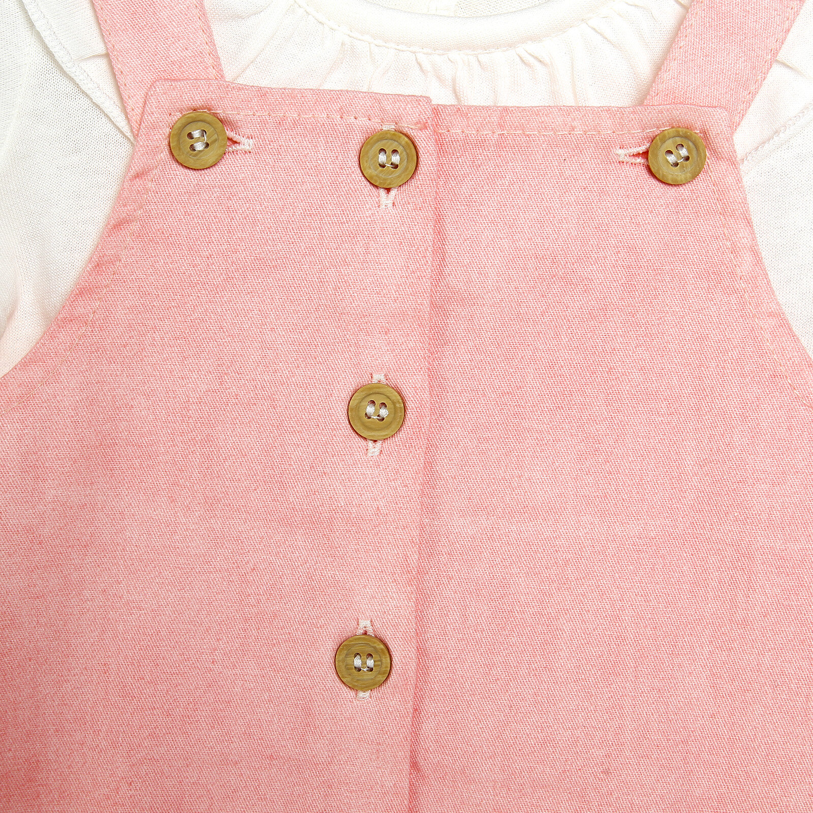 Little Pink Renk Geçişli Salopet- Şık Yaka Detaylı Tshirt