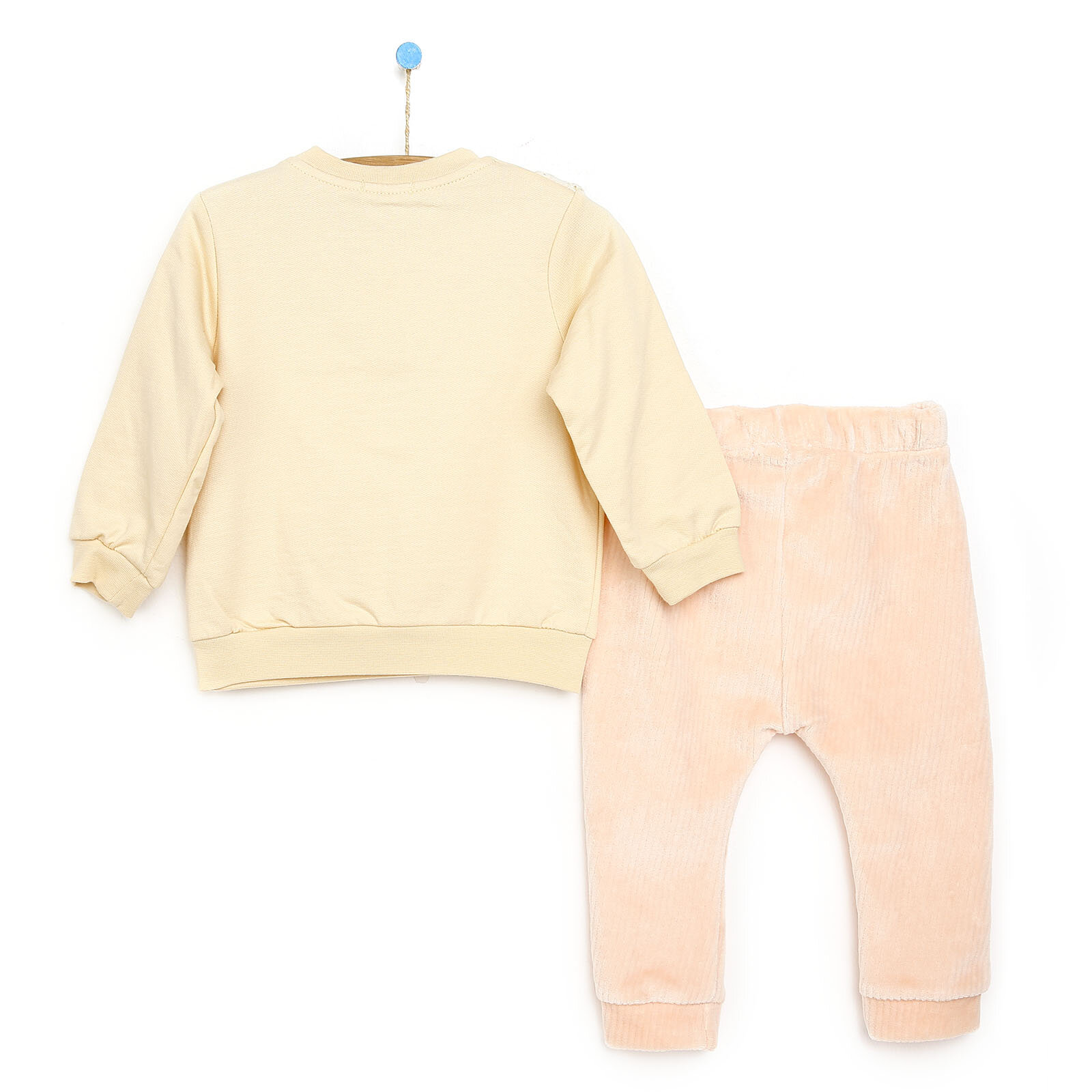Soft Brode Fırfır Detaylı Sweatshirt- Pantolon Takım