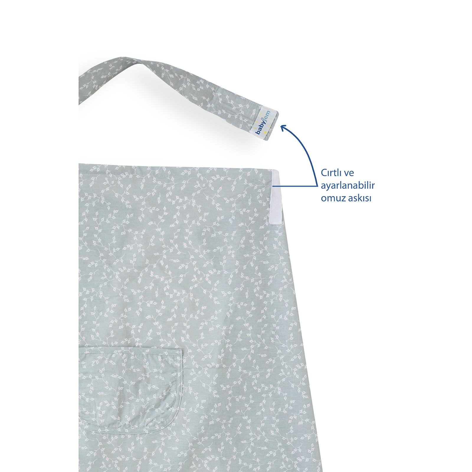 Cepli Emzirme Önlüğü - Yeşil Çiçek