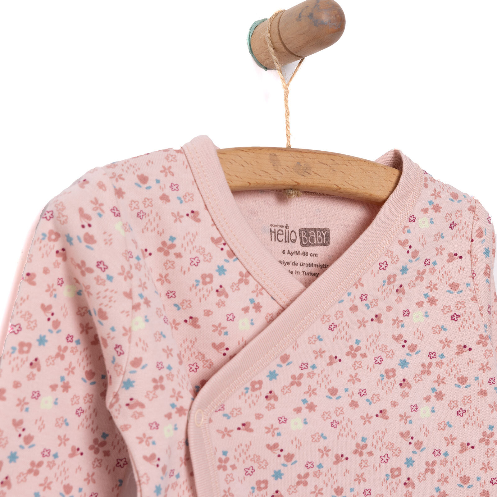 Çiçek Baskılı Yenidoğan Zıbın-Patikli Alt Kız Bebek