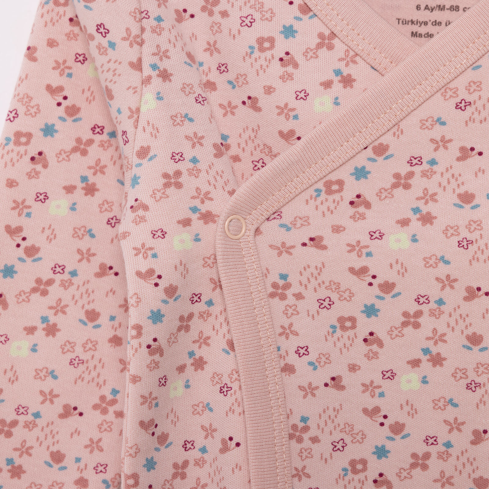 Çiçek Baskılı Yenidoğan Zıbın-Patikli Alt Kız Bebek