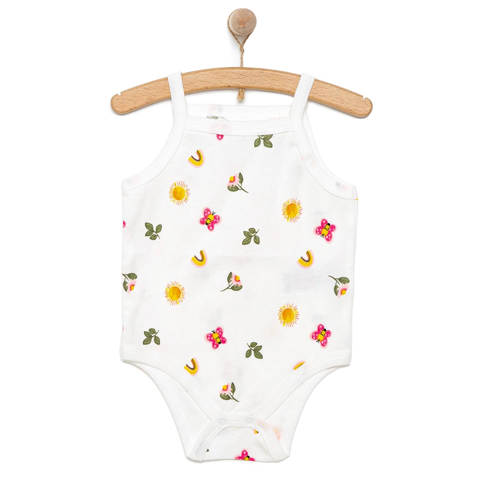 Çiçek Desenli İp Askılı Body