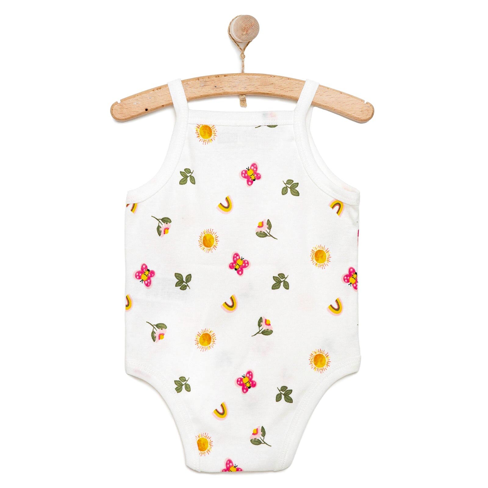 Çiçek Desenli İp Askılı Body