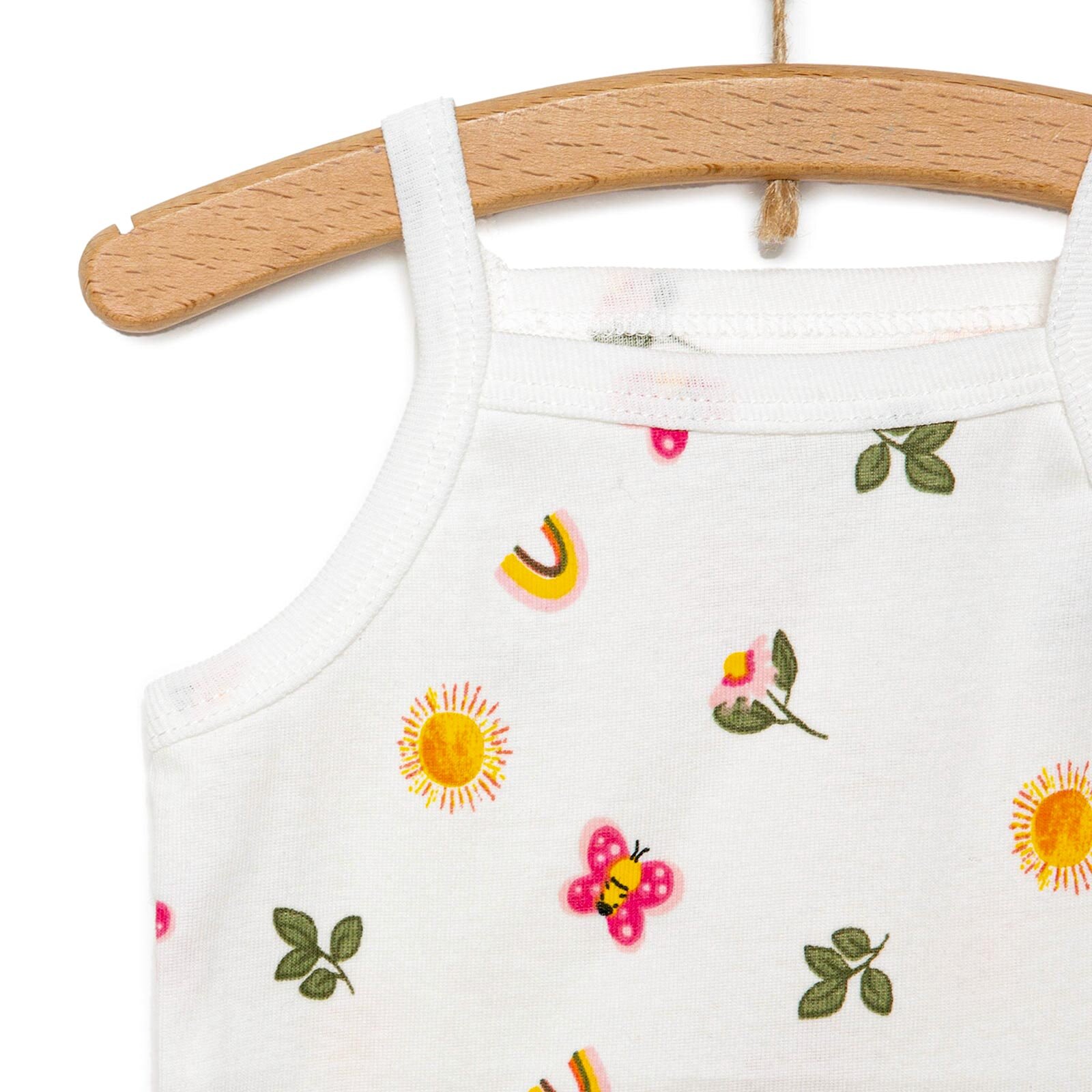 Çiçek Desenli İp Askılı Body