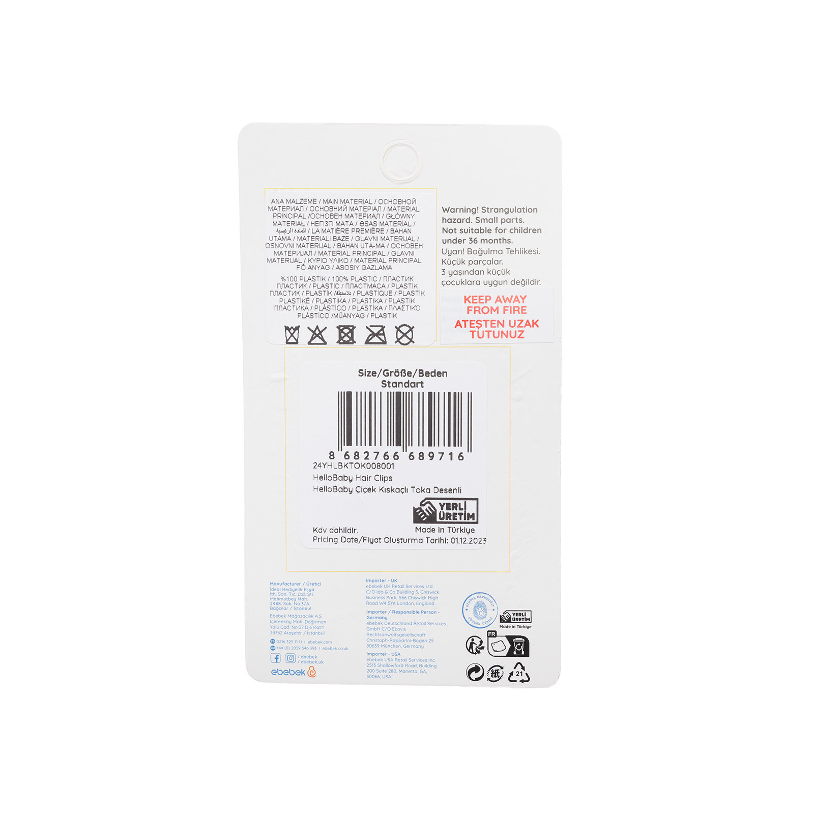 Çiçek Kıskaçlı Toka Kız Bebek