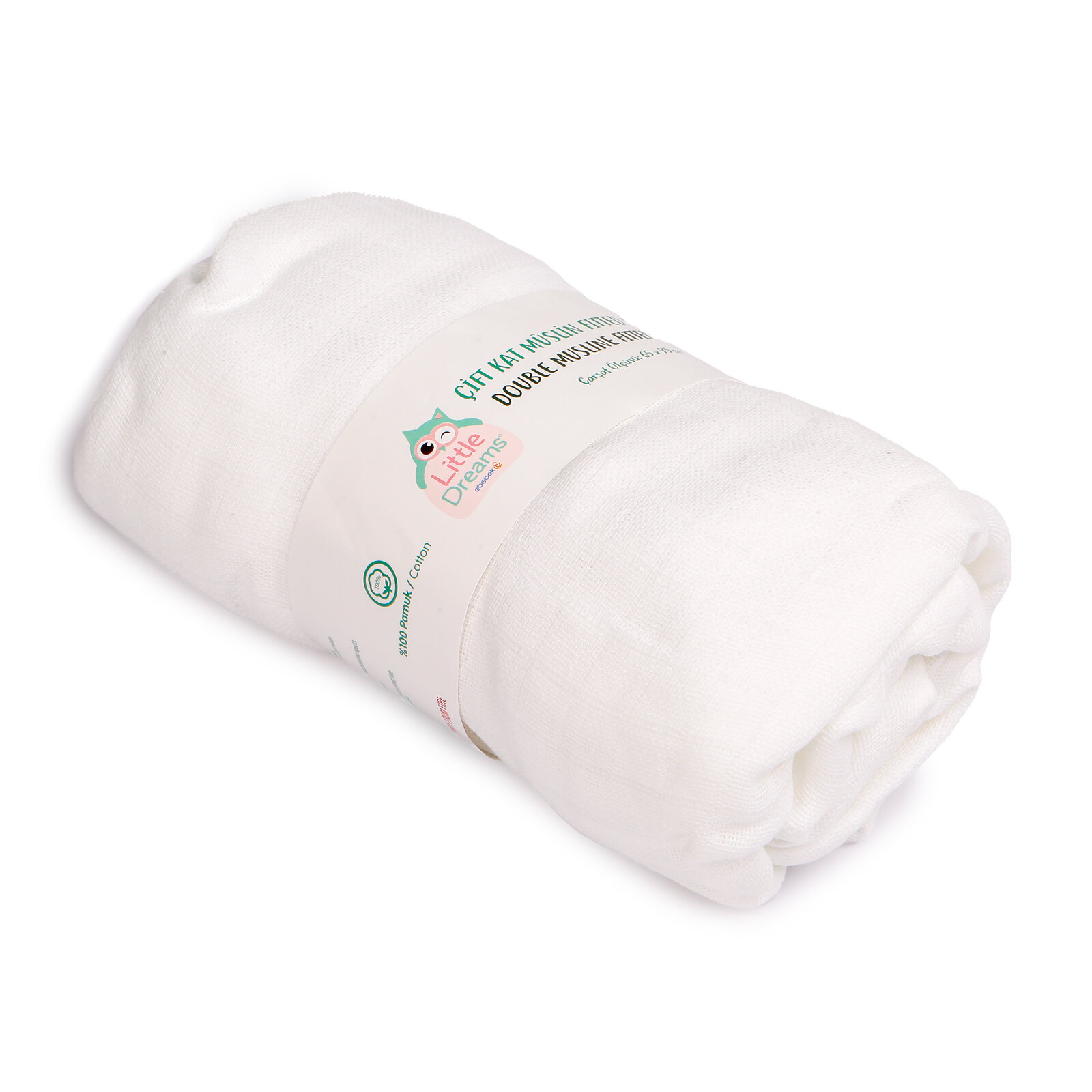 Çift Katlı Müslin Fitted Beyaz Çarşaf Unisex