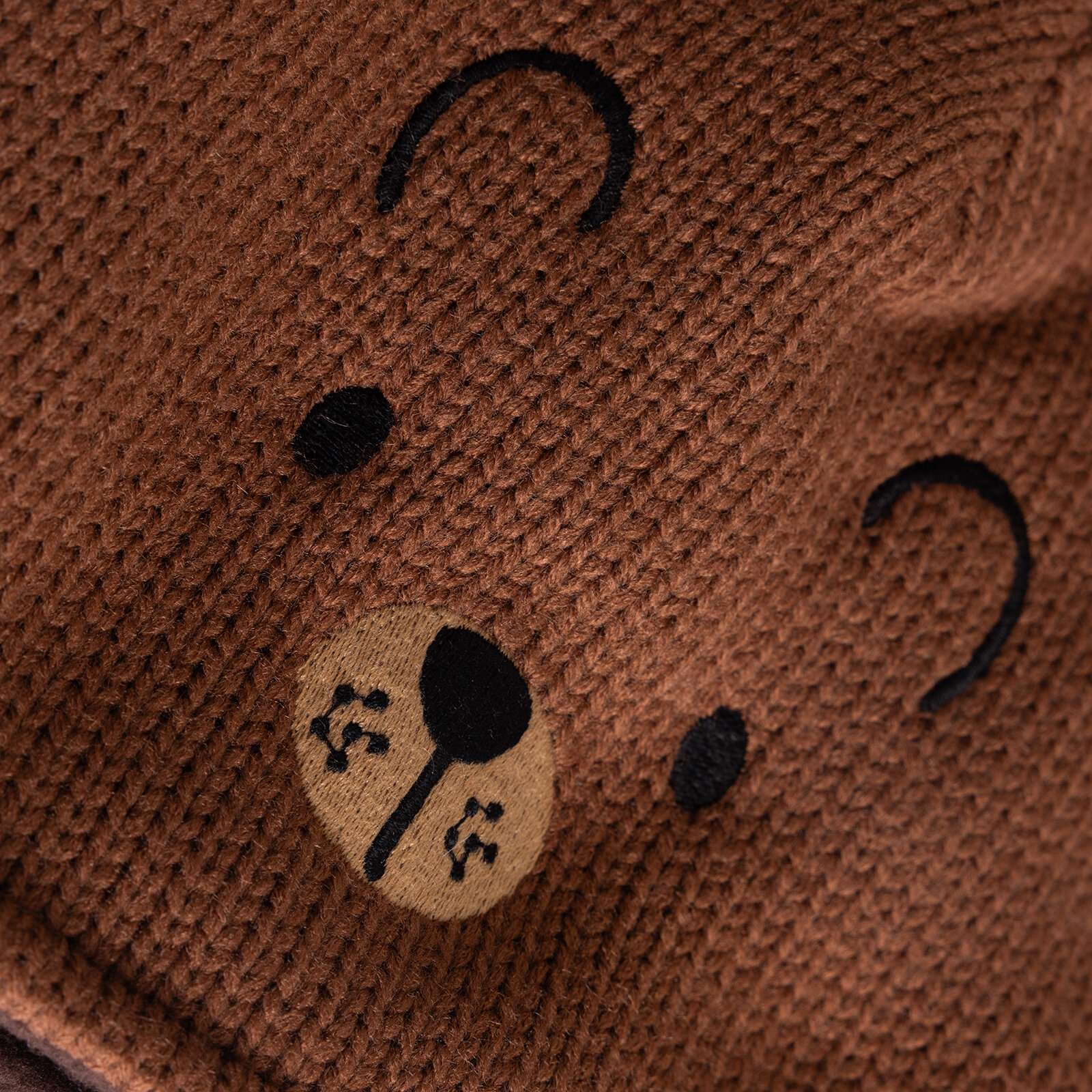 Çift Ponponlu Hayvan Figür Nakışlı Unisex Triko Bere Unisex