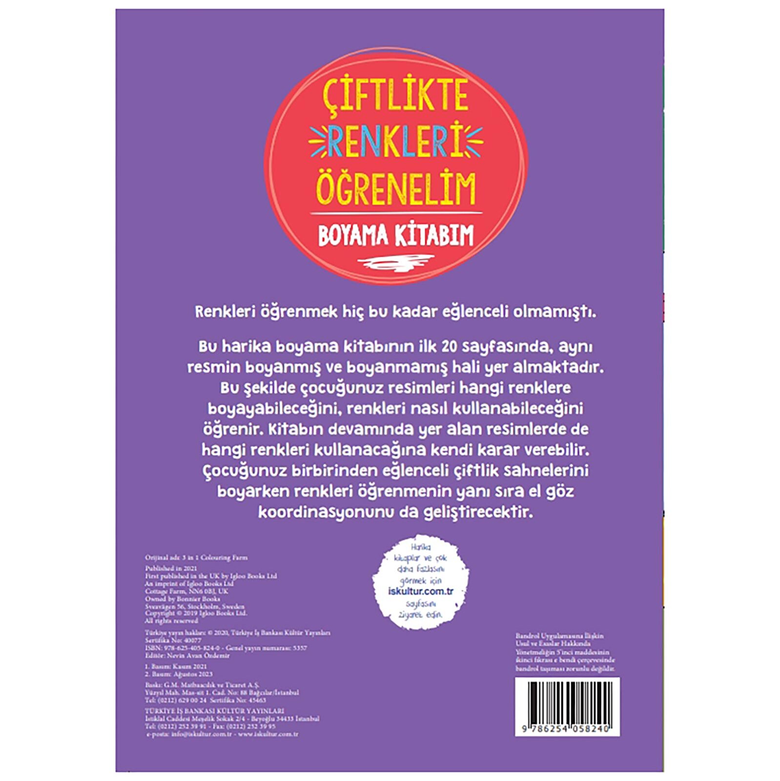 Çiftlikte Renkleri Öğrenelim Boyama Kitabım
