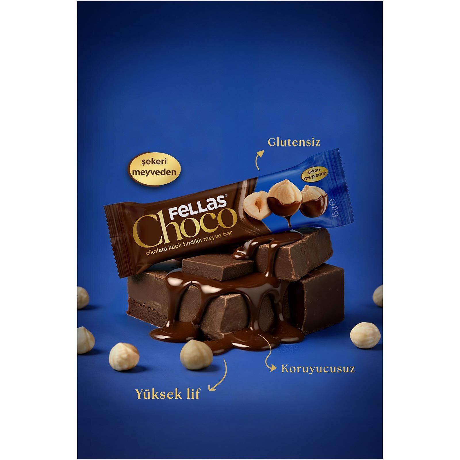 Çikolata Kaplı Meyve Bar - Fındıklı 35g