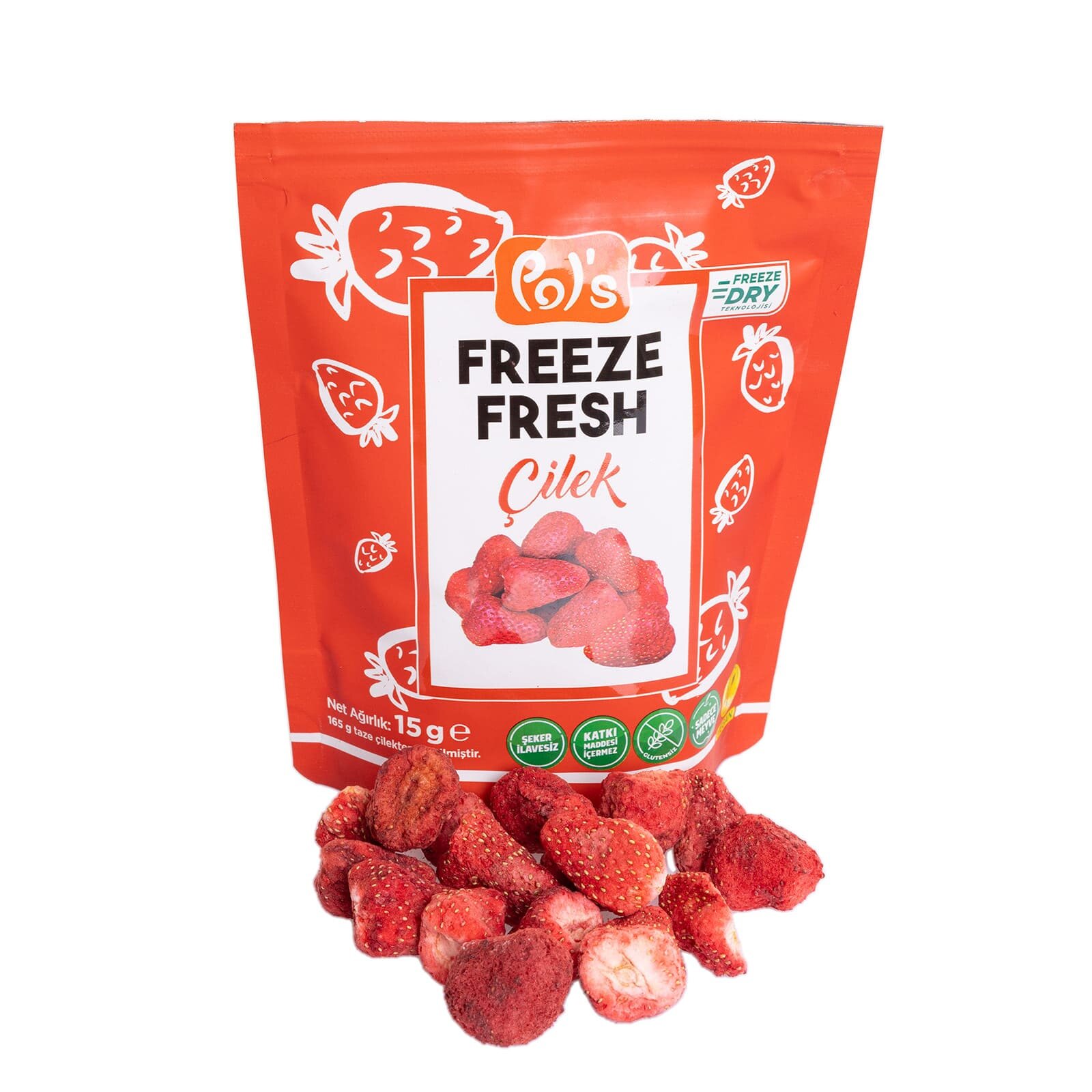 Çilek Paketi 3'lü Freeze Fresh Çilek 15x3 gr Çilek Paketi 3'lü Freeze Fresh Çilek 15x3 gr